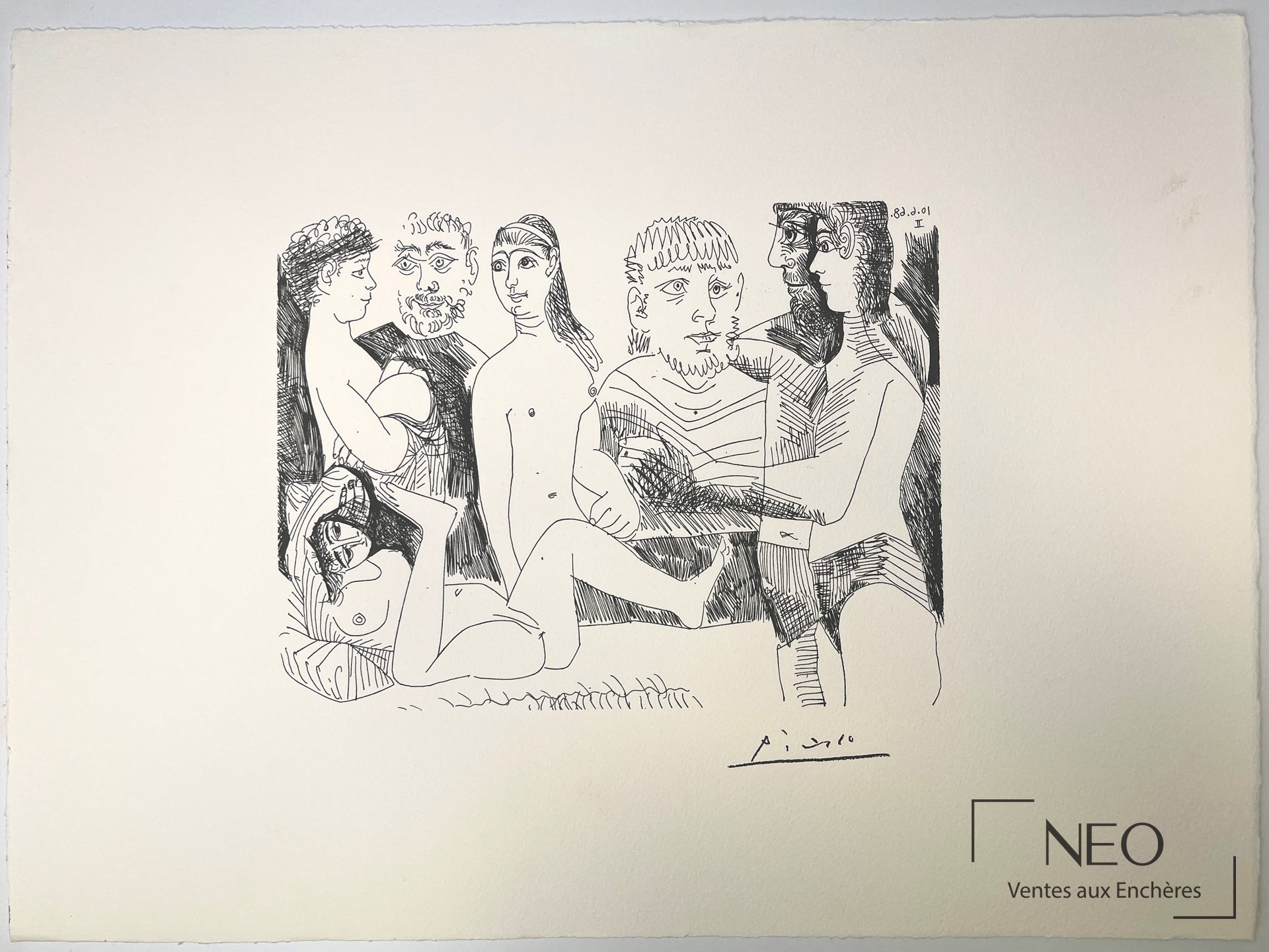 D&rsquo;après Pablo Picasso, Composition – 10.6.68.II, lithographie sur papier