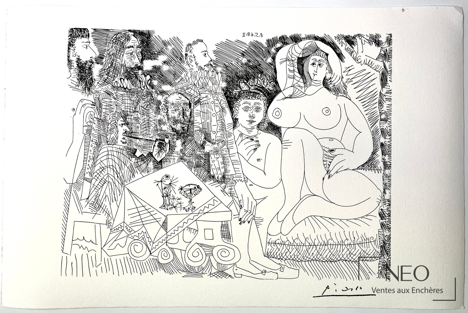 D&rsquo;après Pablo Picasso, Composition – 8.5.68.II, lithographie sur papier