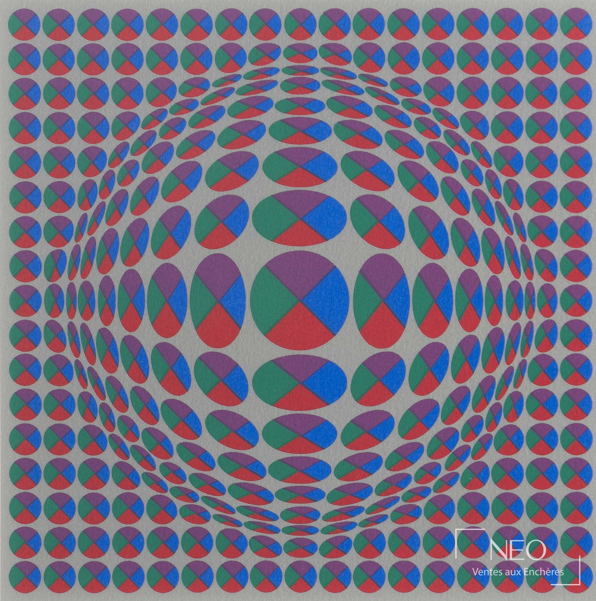D&rsquo;après Victor Vasarely, Composition, sérigraphie en couleur sur papier