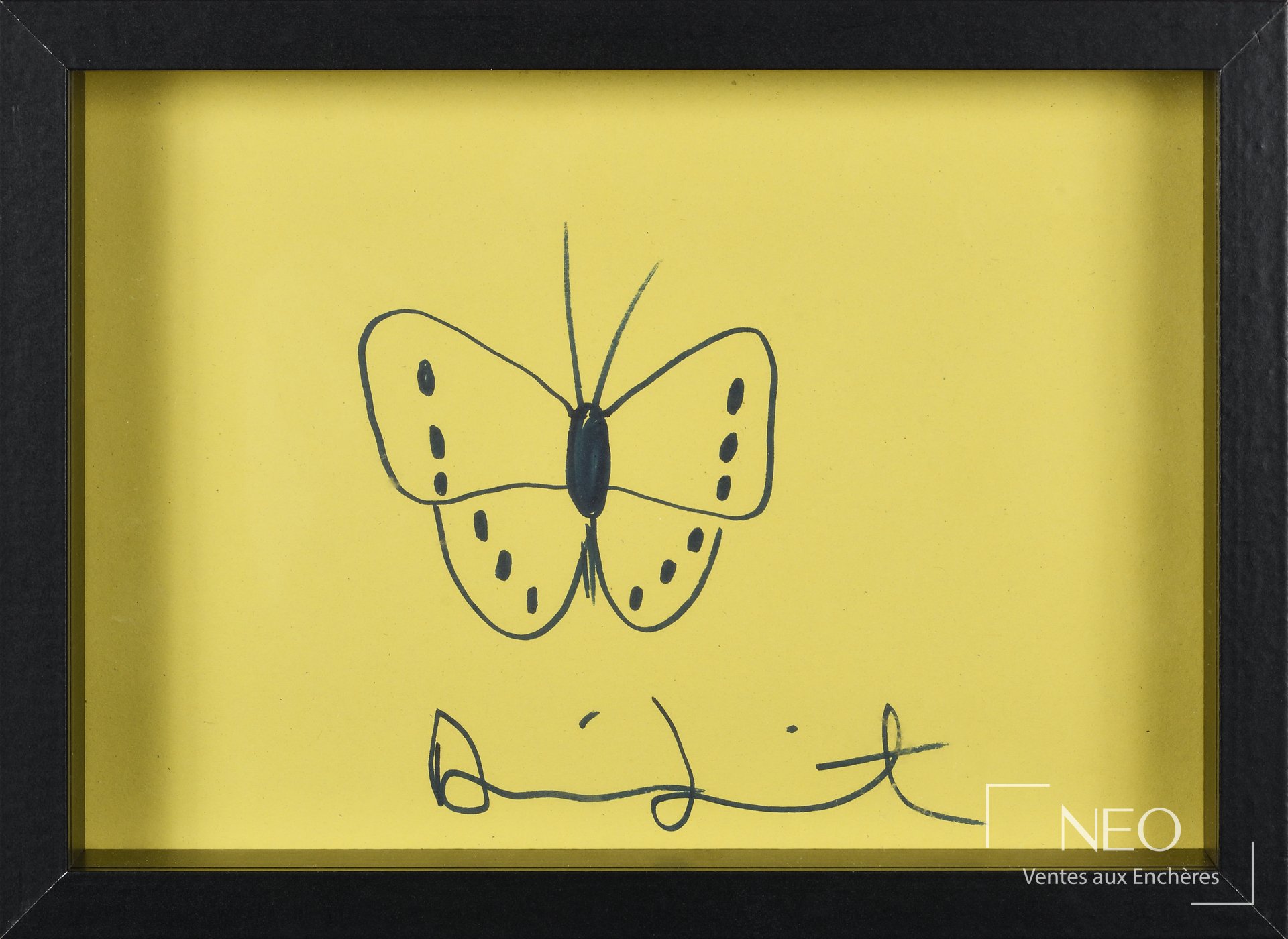 Damien Hirst Butterfly, feutre sur papier encadré