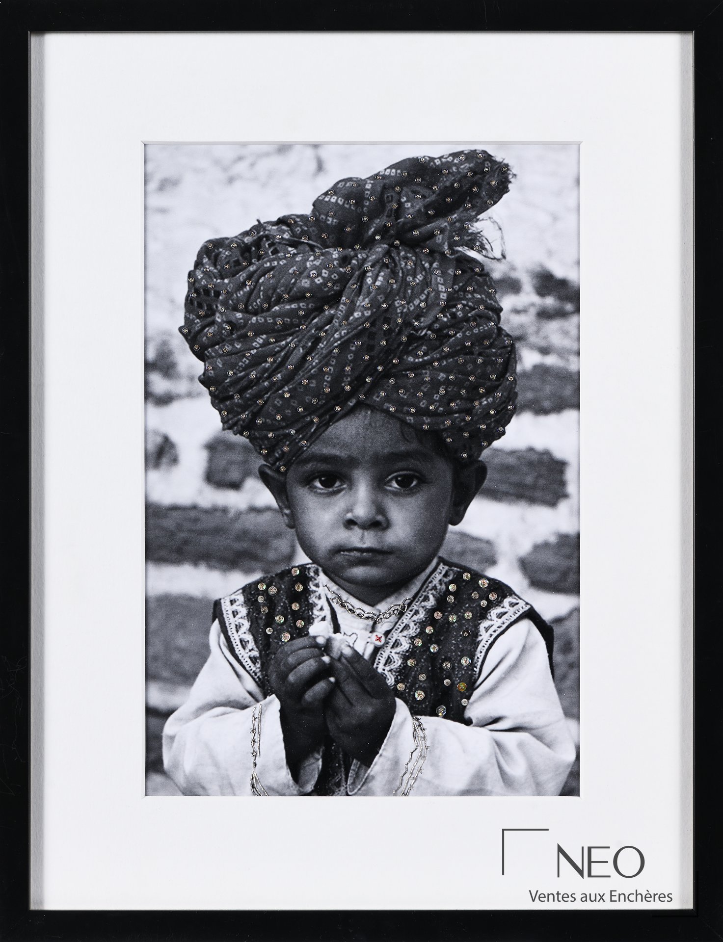 Daoud AOULAD-SYAD, Enfant, tirage argentique brodé encadré