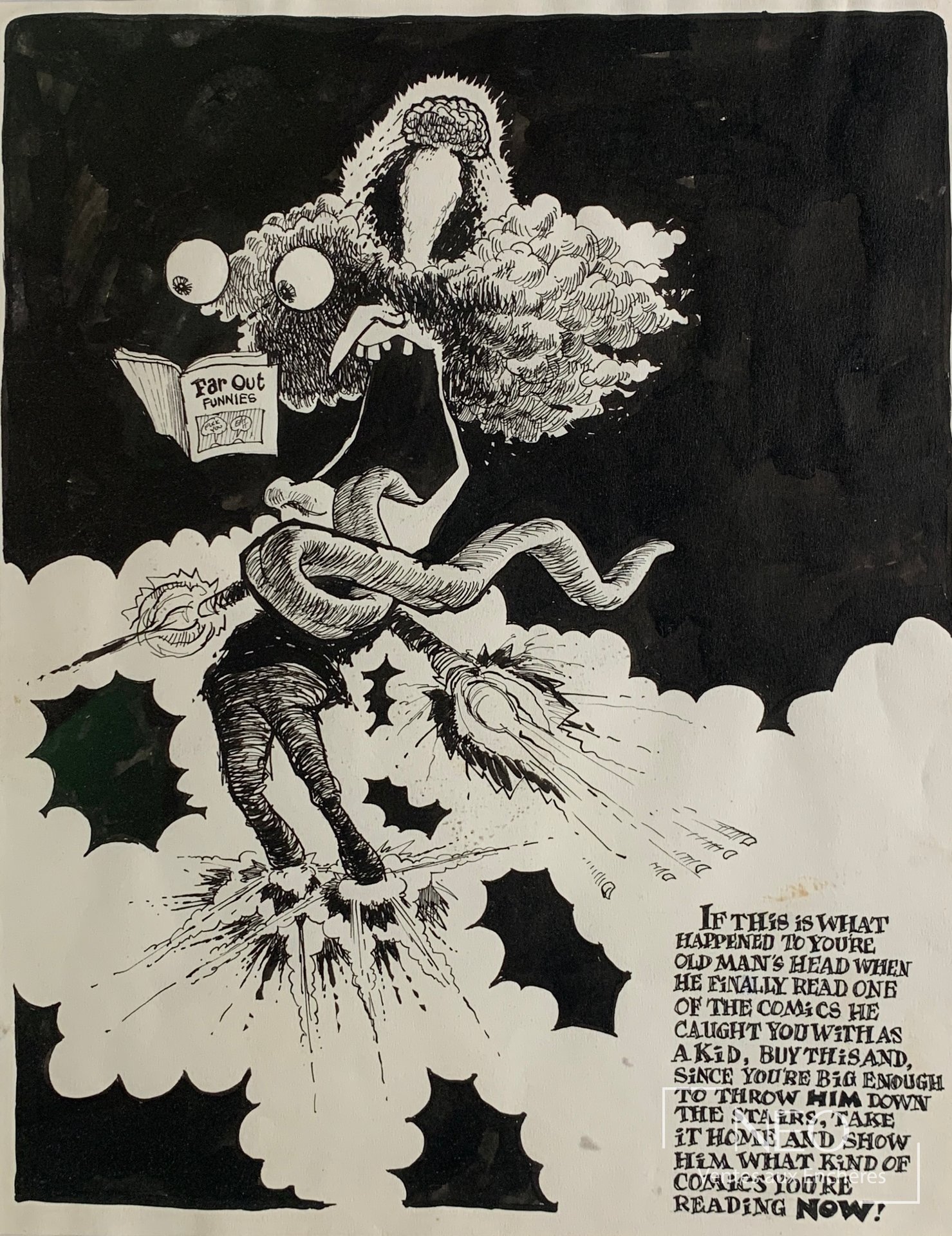 Dave Sheridan, Far out funnies, planche originale de bande dessinée, 1969
