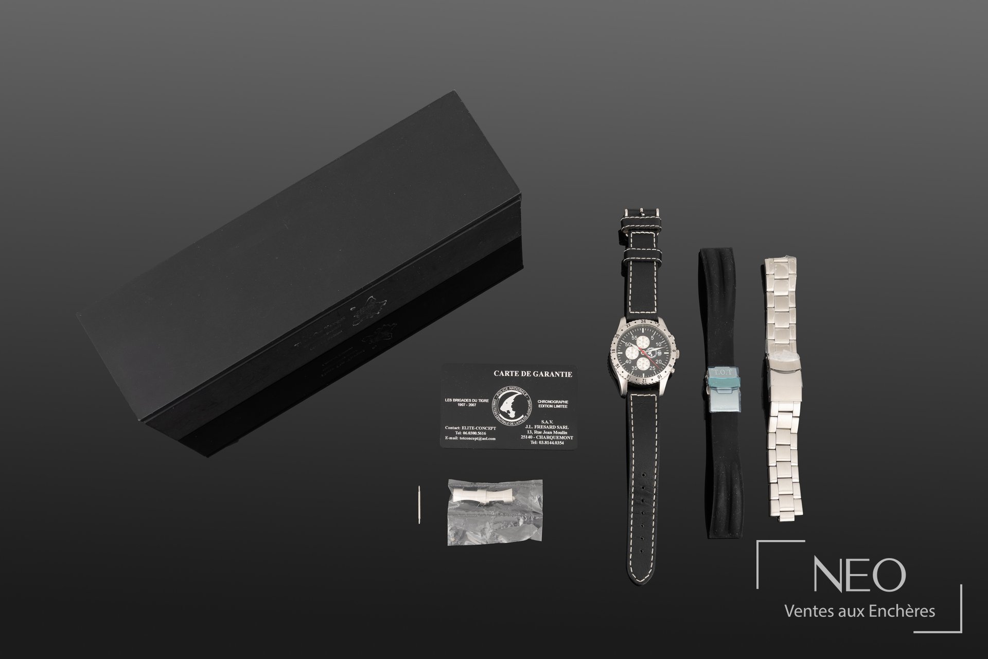 Montre chronographe DCPJ Brigade du Tigre avec boîte