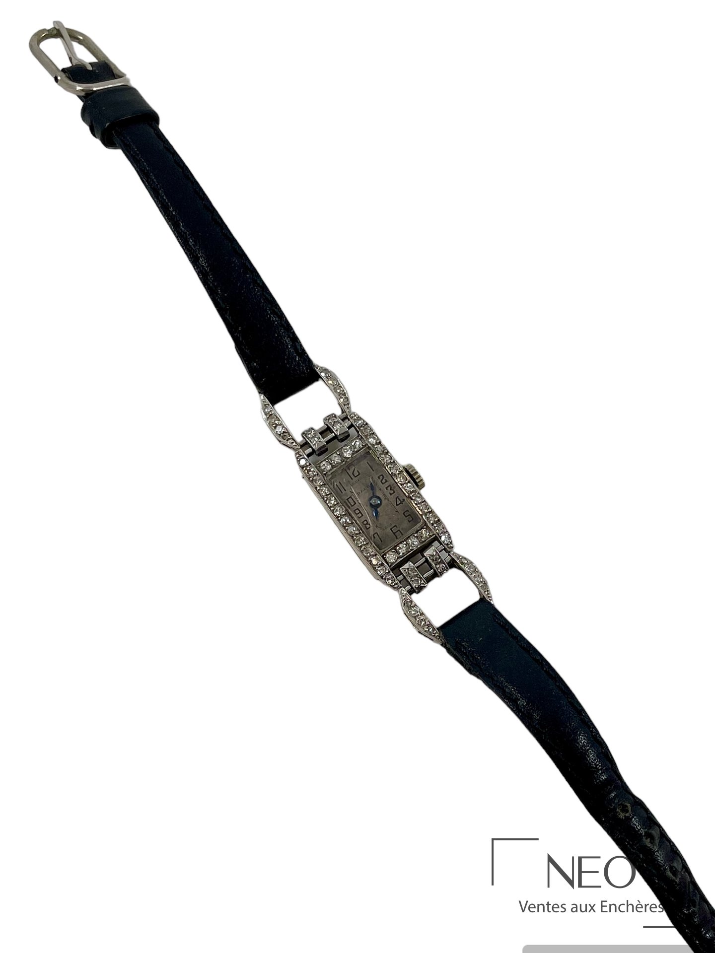 Montre-bracelet de dame Decco en or gris et diamants