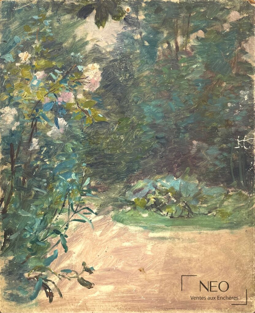 Jardin fleuri peint à l’huile