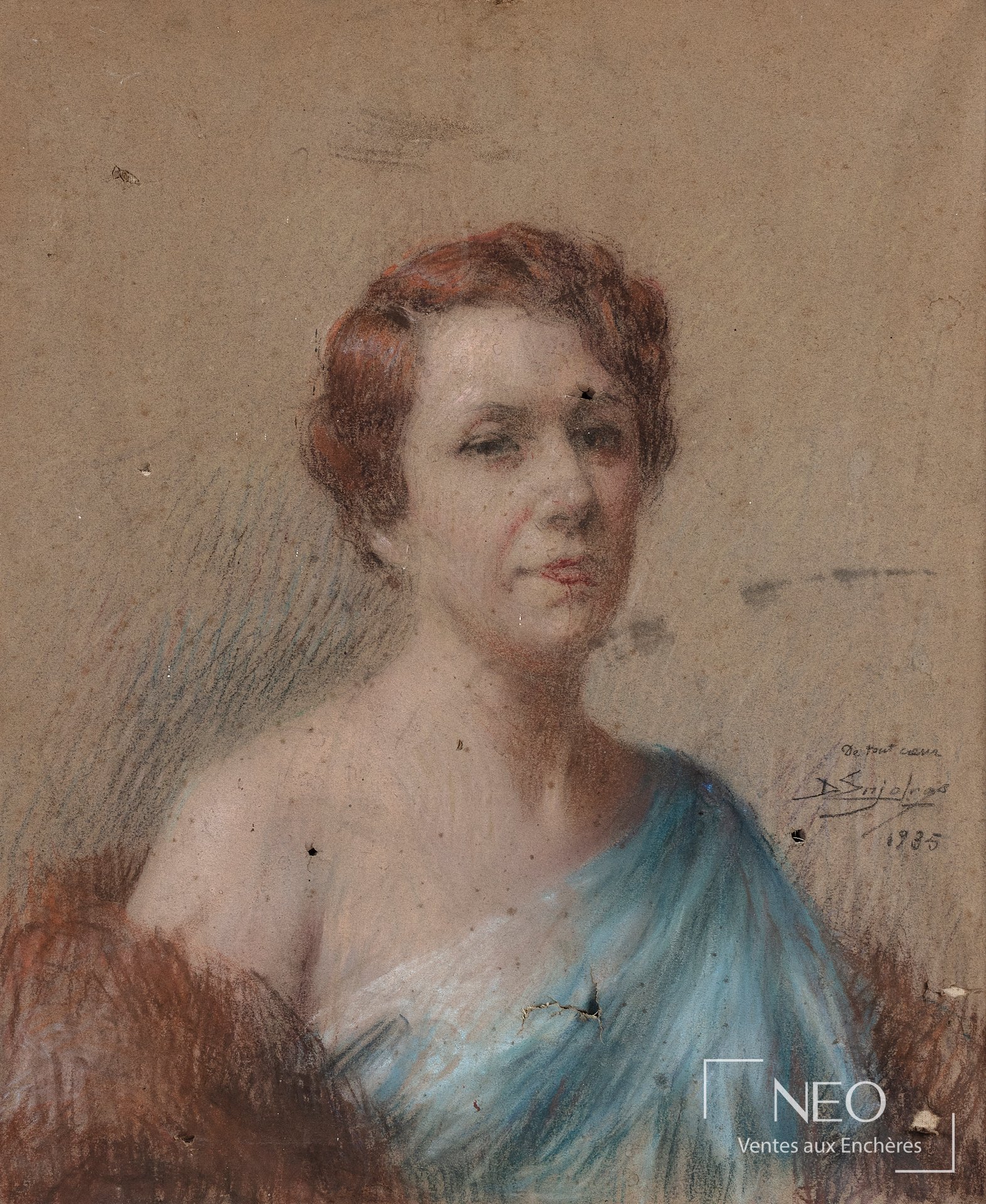 Delphin Enjolras Portrait de femme au pastel, 1935