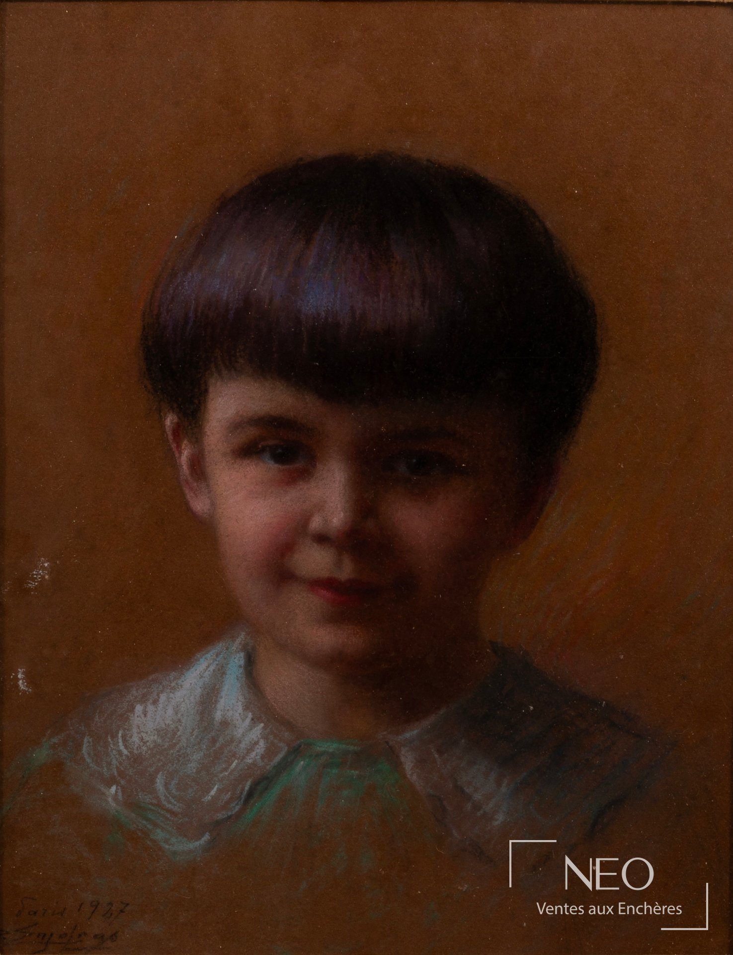 Delphin Enjolras Portrait de jeune garçon, 1927, pastel sur papier