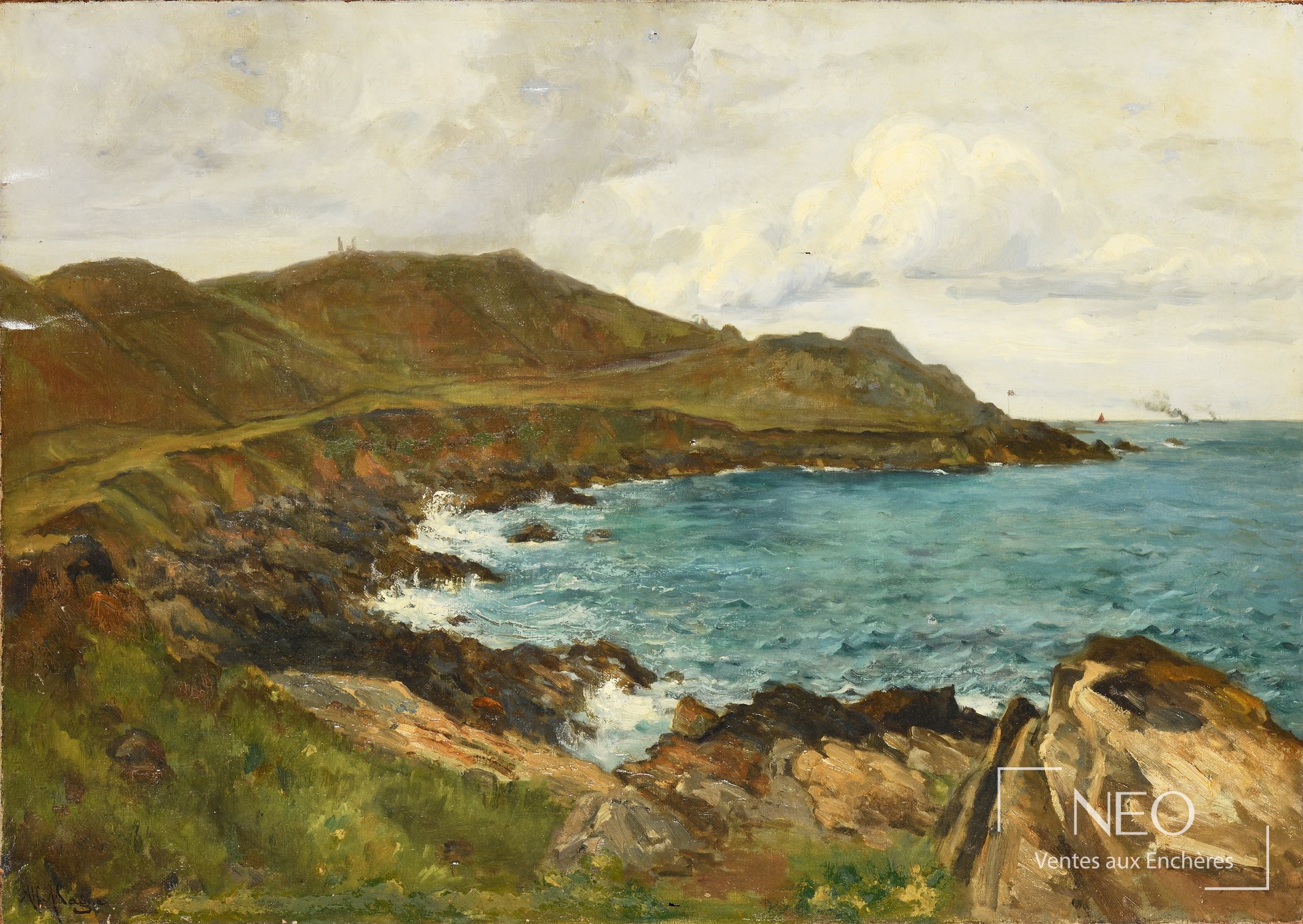 Paysage marin avec falaise