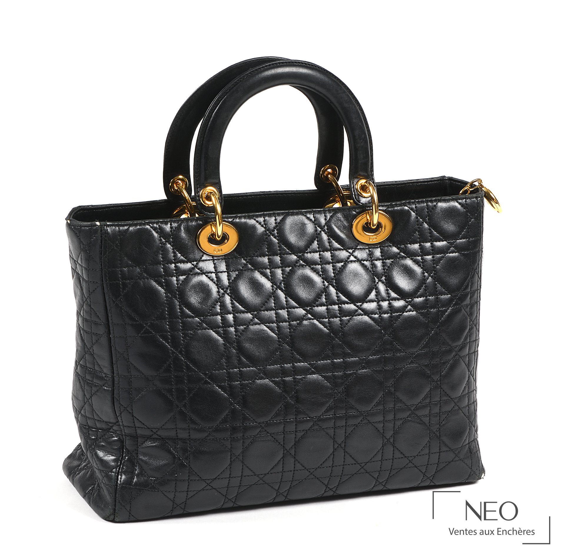 Dior Paris sac Lady Dior en cuir matelassé noir