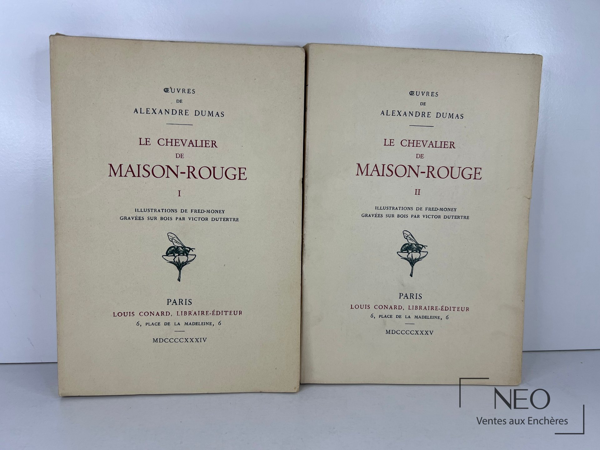 Dumas Le chevalier de Maison-Rouge en deux volumes, édition Louis Conard 1934-1935