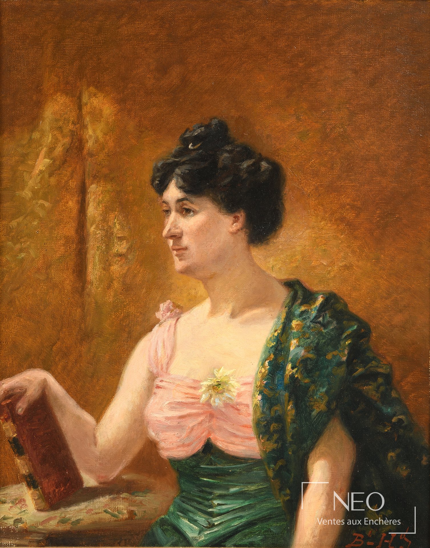 Portrait féminin peint à l’huile