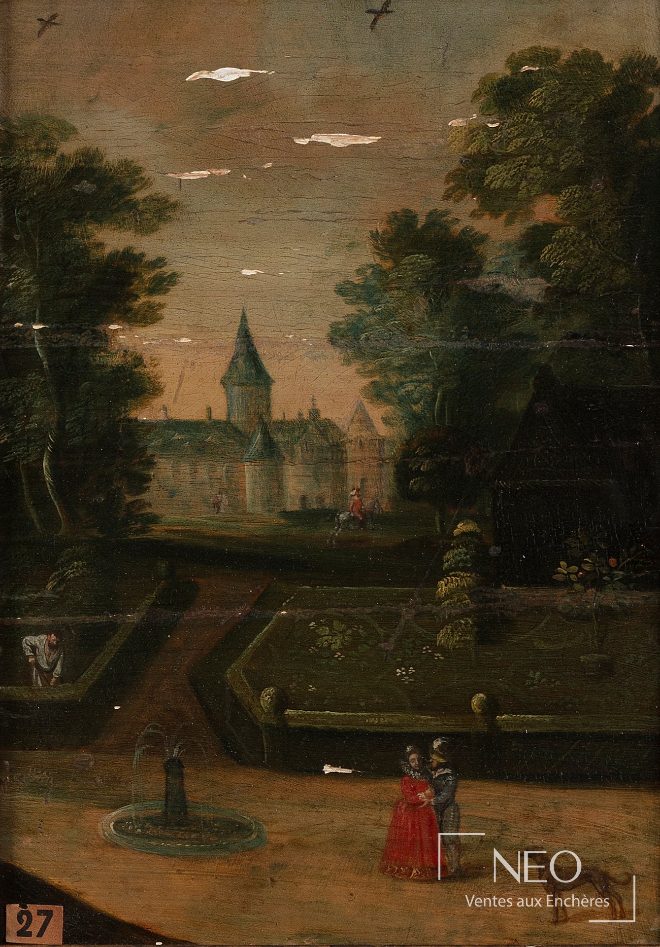 École flamande vers 1630, suiveur de Louis Caullery, La promenade dans un jardin