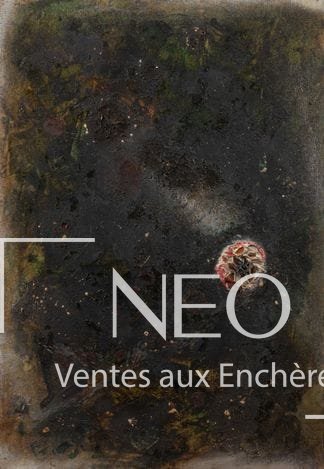 Peinture abstraite sombre aux touches colorées sur toile