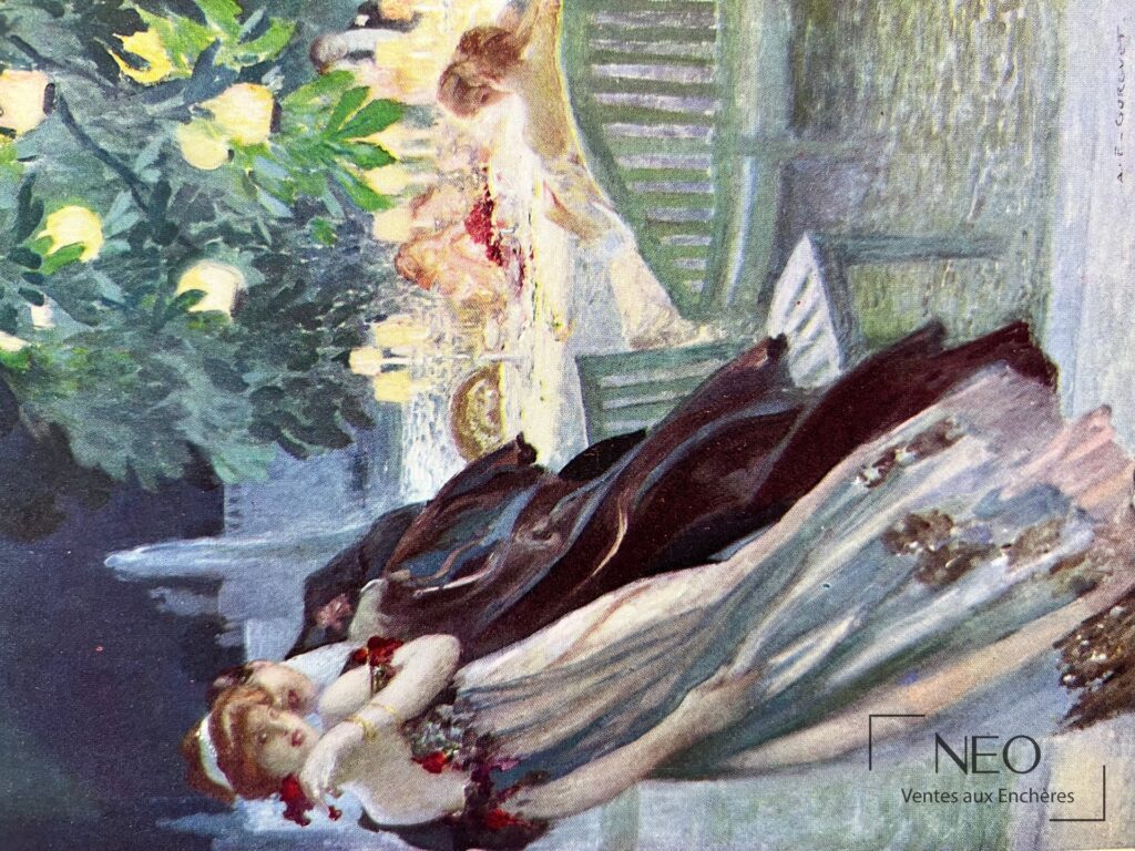 Couverture illustrée d'un livre d'Edmond Rostand avec scène en couleurs
