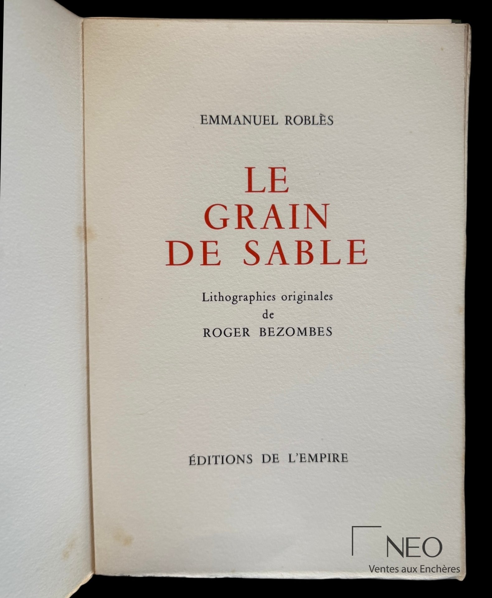 Emmanuel Roblès Le Grain de sable, édition originale illustrée par Roger Bezombes