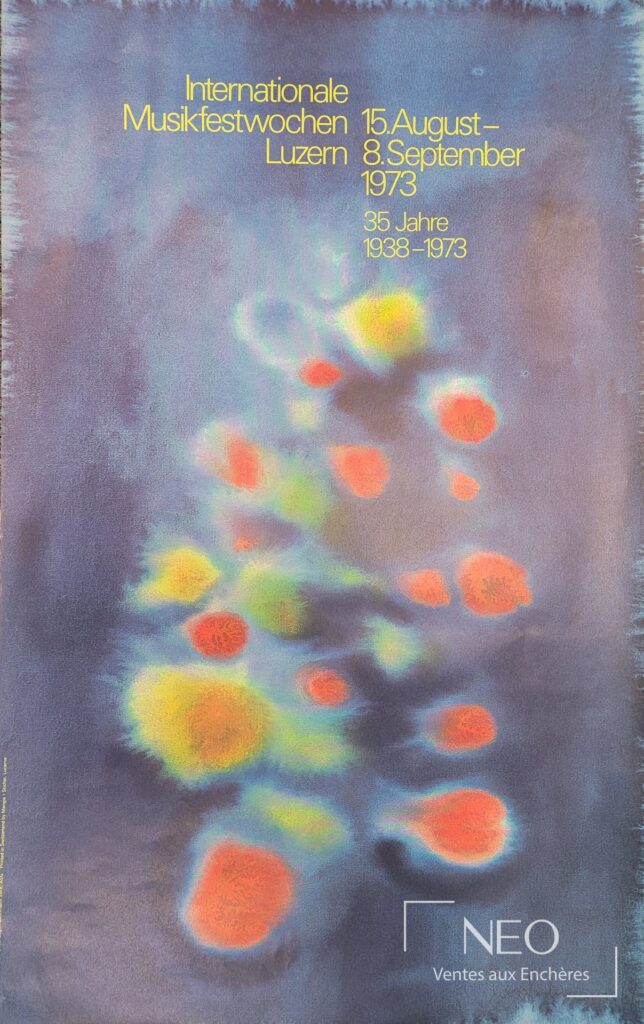 Affiche en couleurs avec le texte International Musikfestwochen Luzern