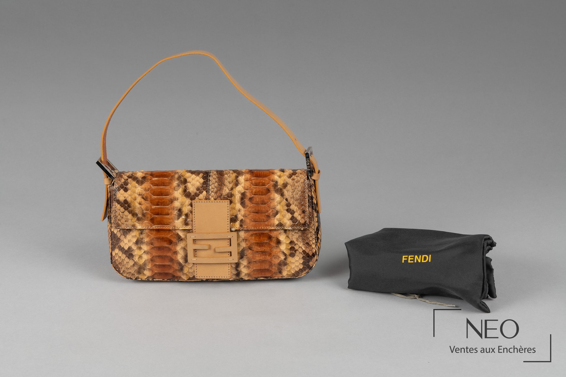 Fendi sac baguette en python ombré circa 2005