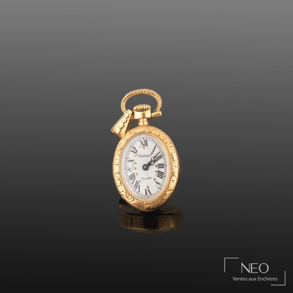 Montre de col FLAMOR en or jaune