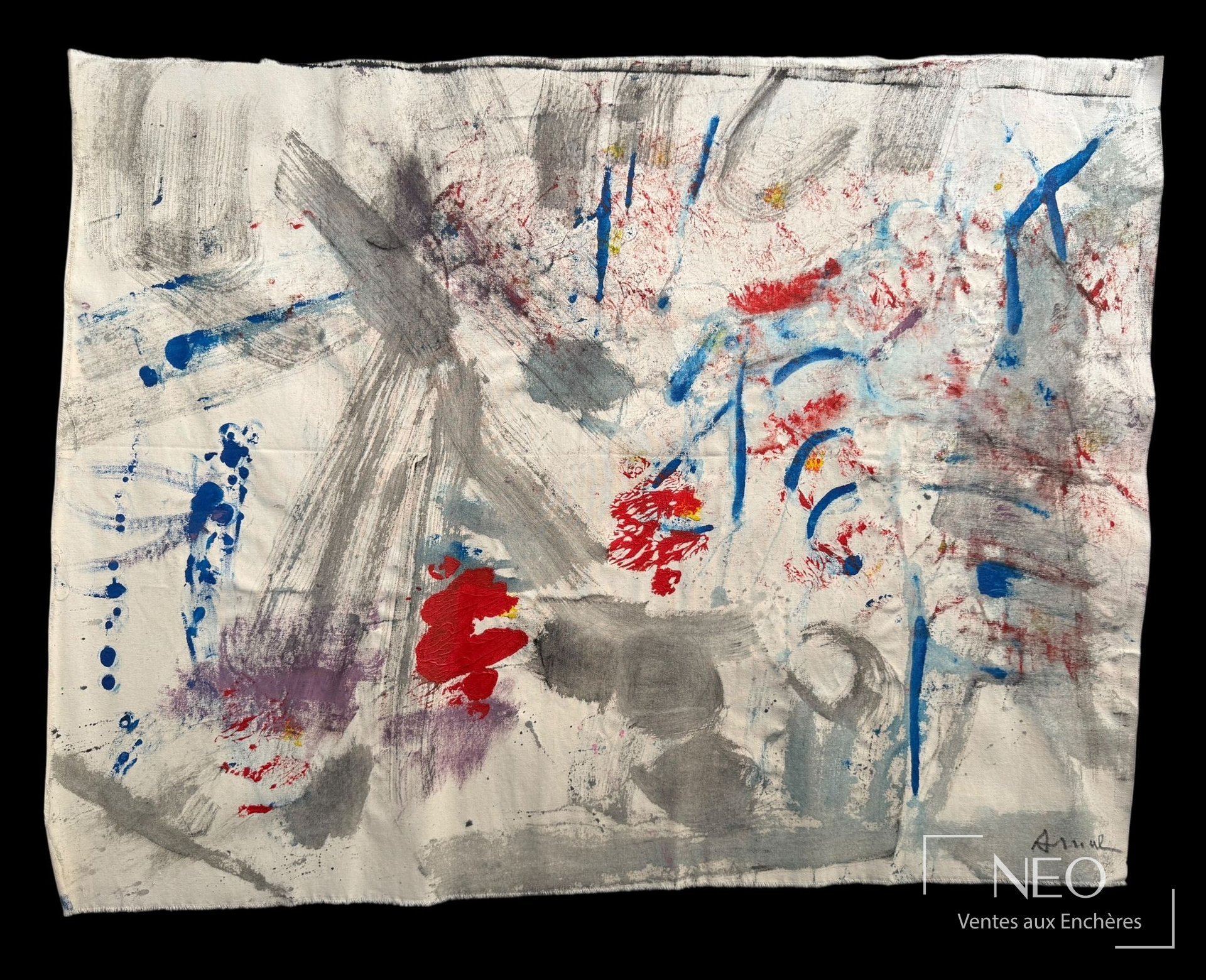 Composition abstraite colorée de François Arnal sur toile
