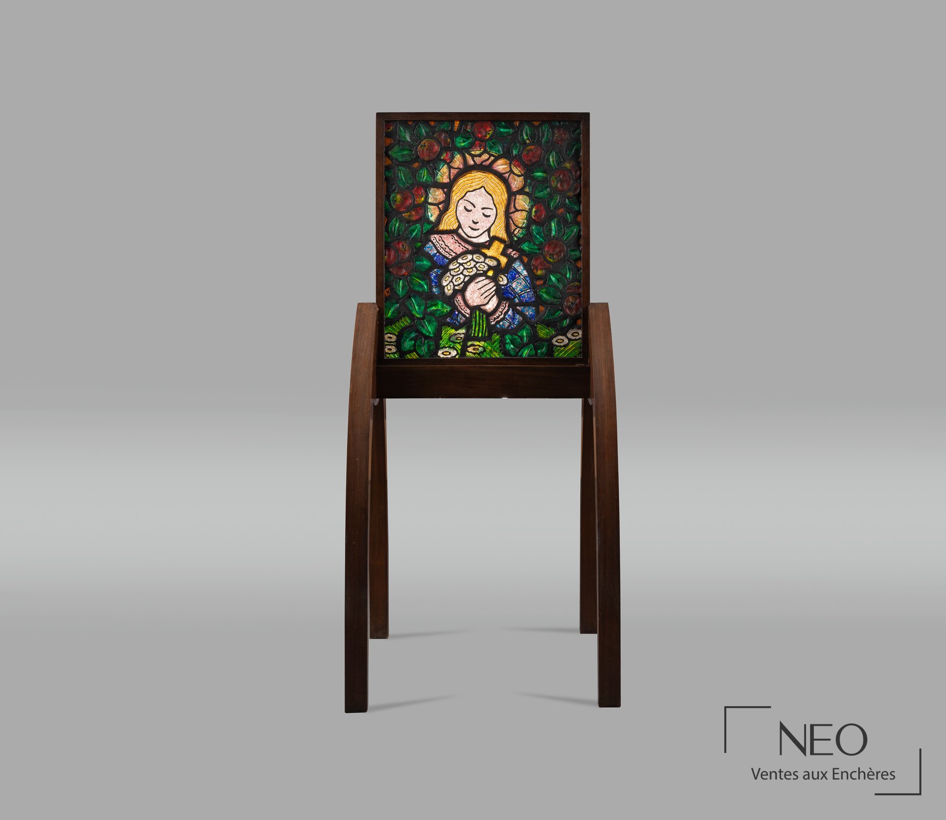 François-Émile Décorchemont Représentation de Sainte Marguerite, vitrail en pâte de verre