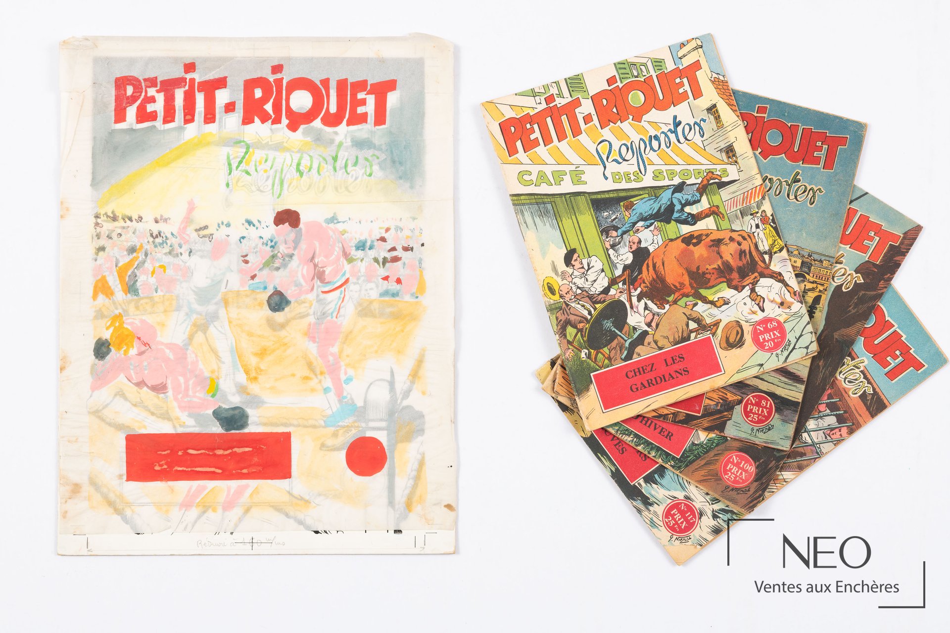 Gaston NIEZAB, Petit Riquet Reporter, couverture originale et planches originales