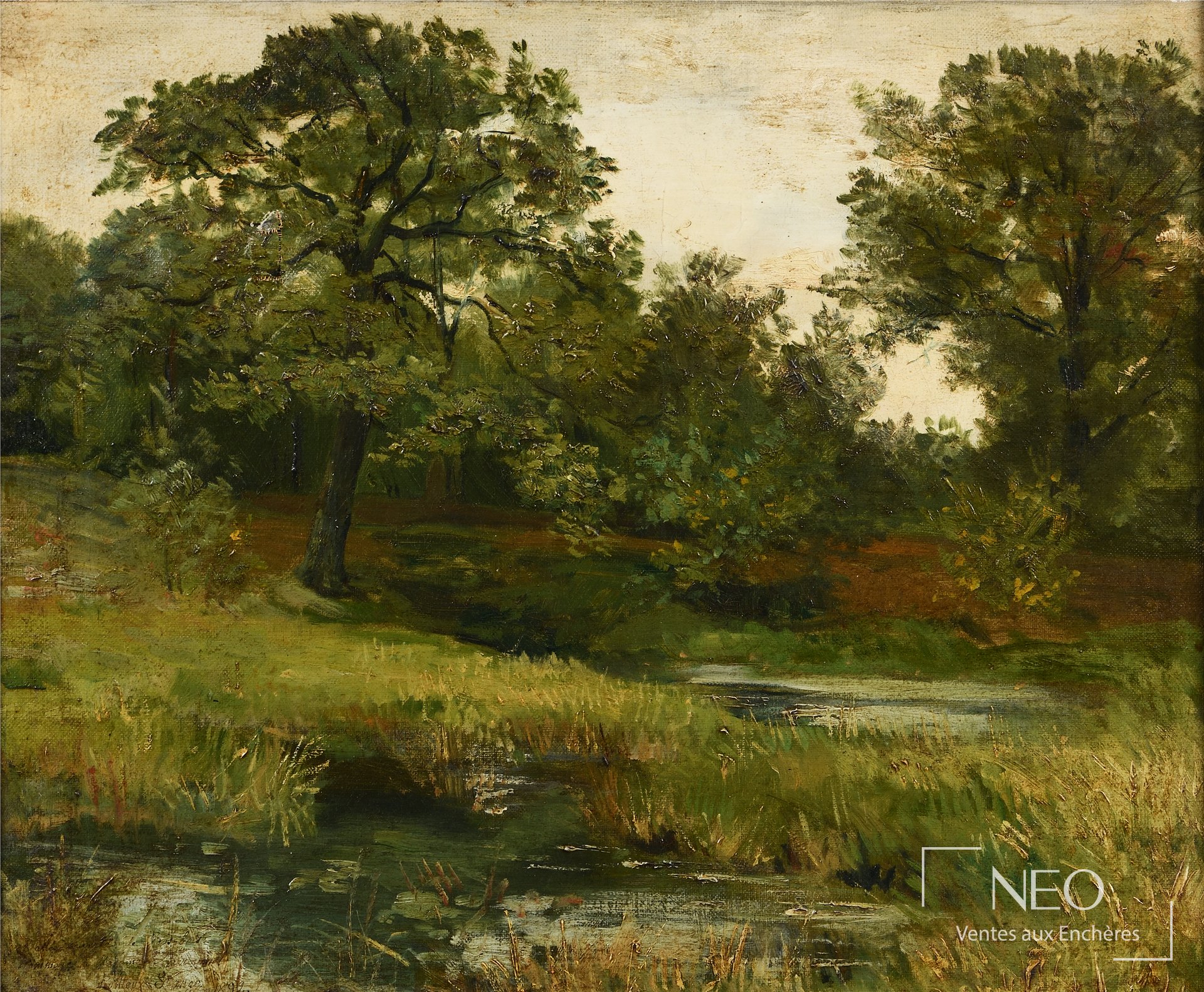 George Louis Poilleux Saint-Ange, Allée ouverte de Gros-Bois, 1892, huile sur toile