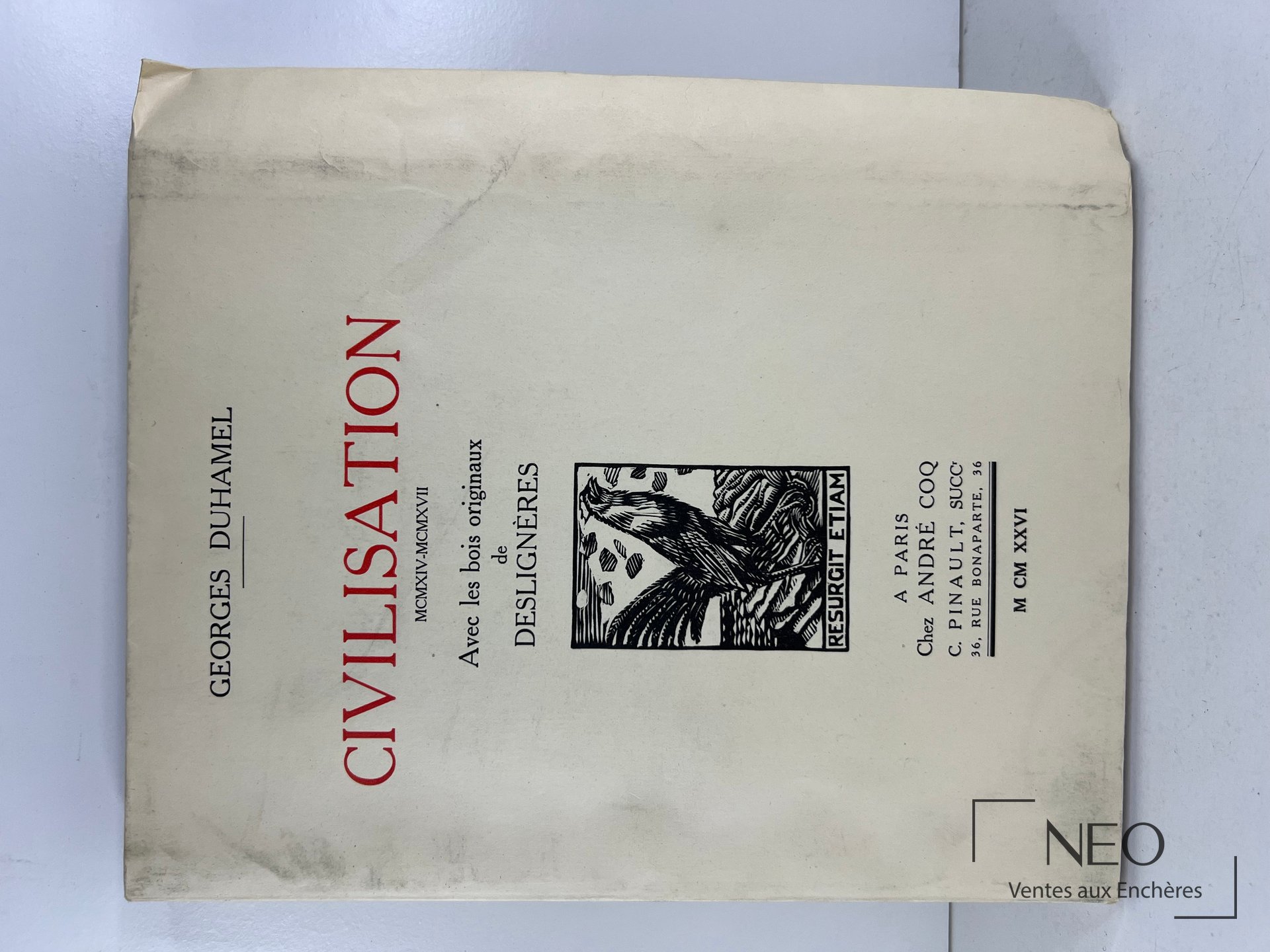 Couverture de Civilisation de Georges Duhamel avec titre en rouge et noir