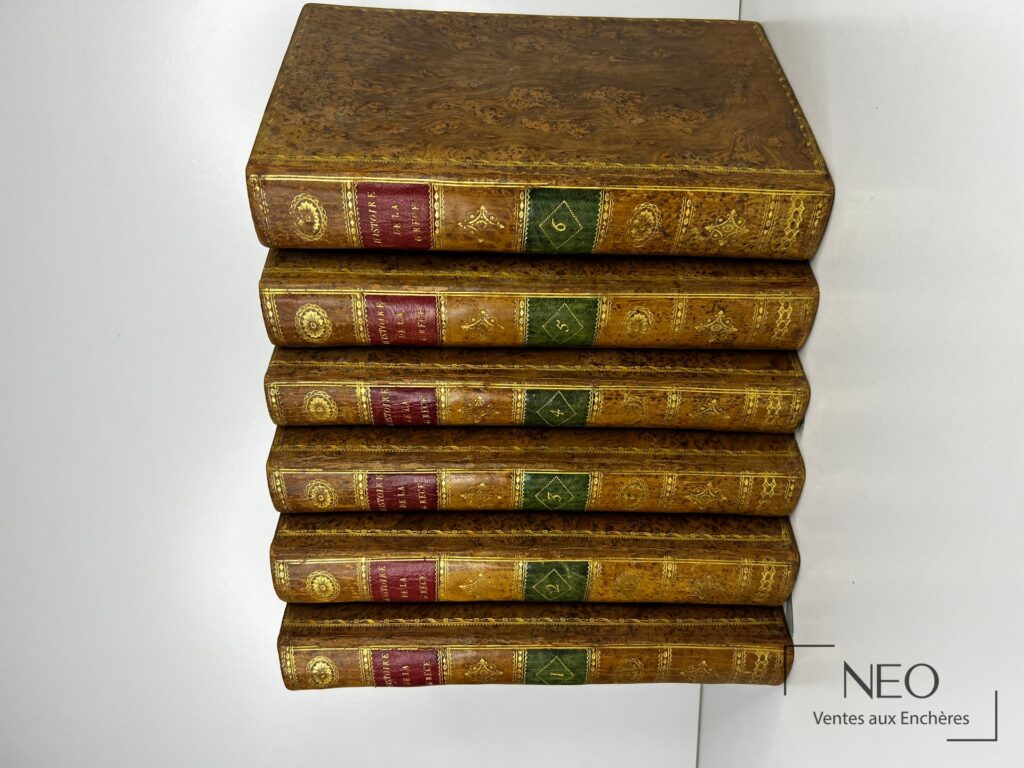 Six volumes reliés en plein veau