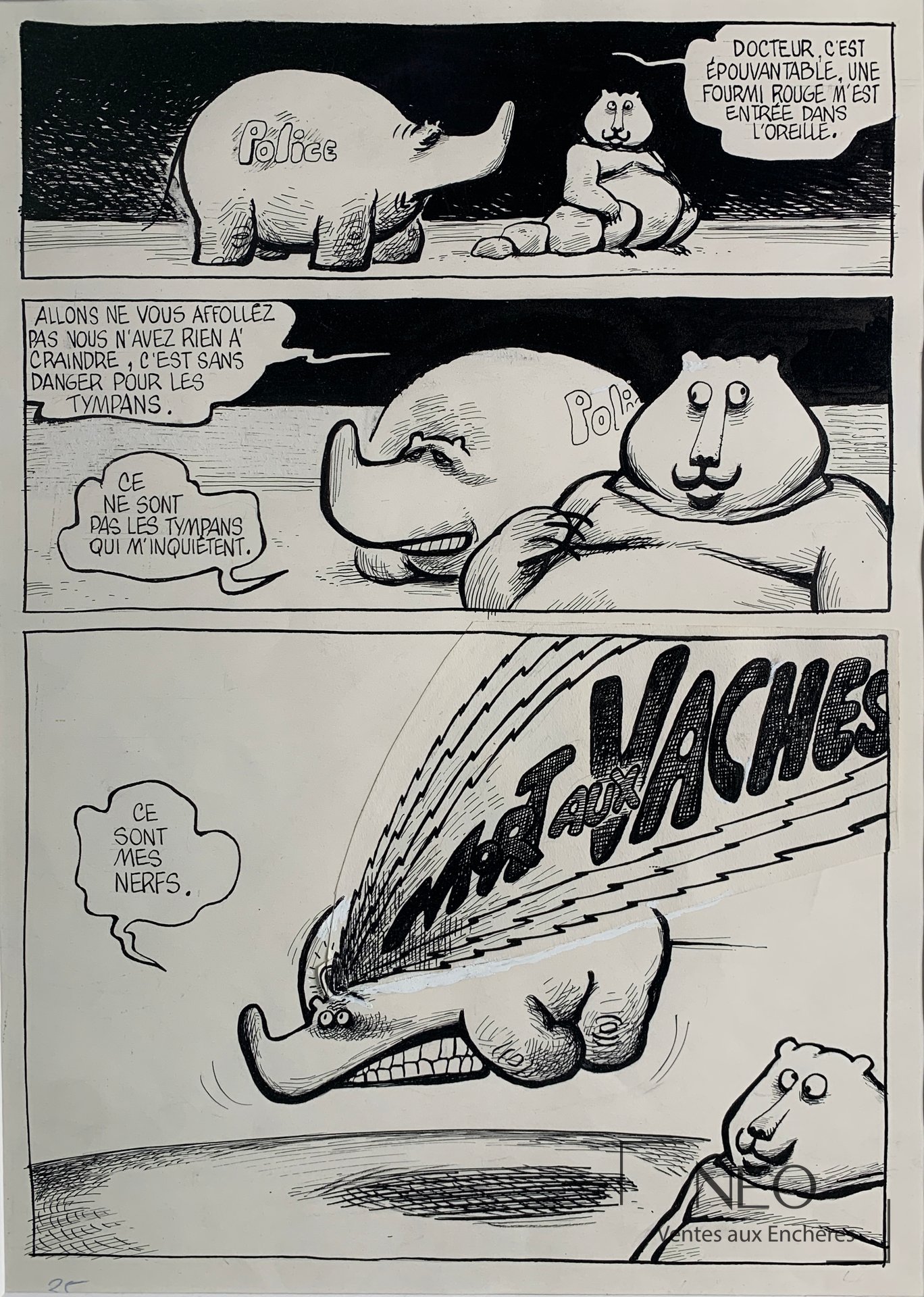 Yves Got, Le Baron noir, planche pour Le Matin de Paris