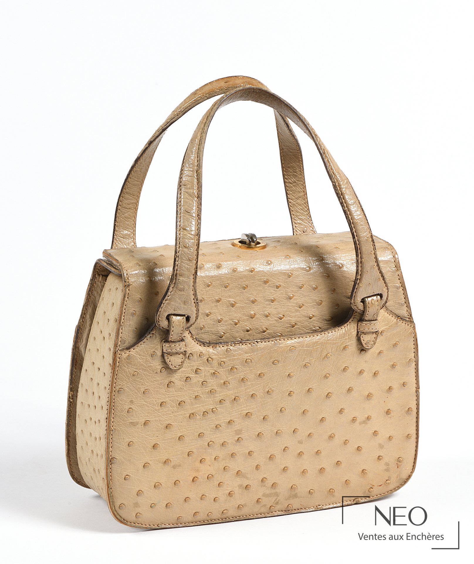 Gucci sac en autruche lustré beige, circa 1970