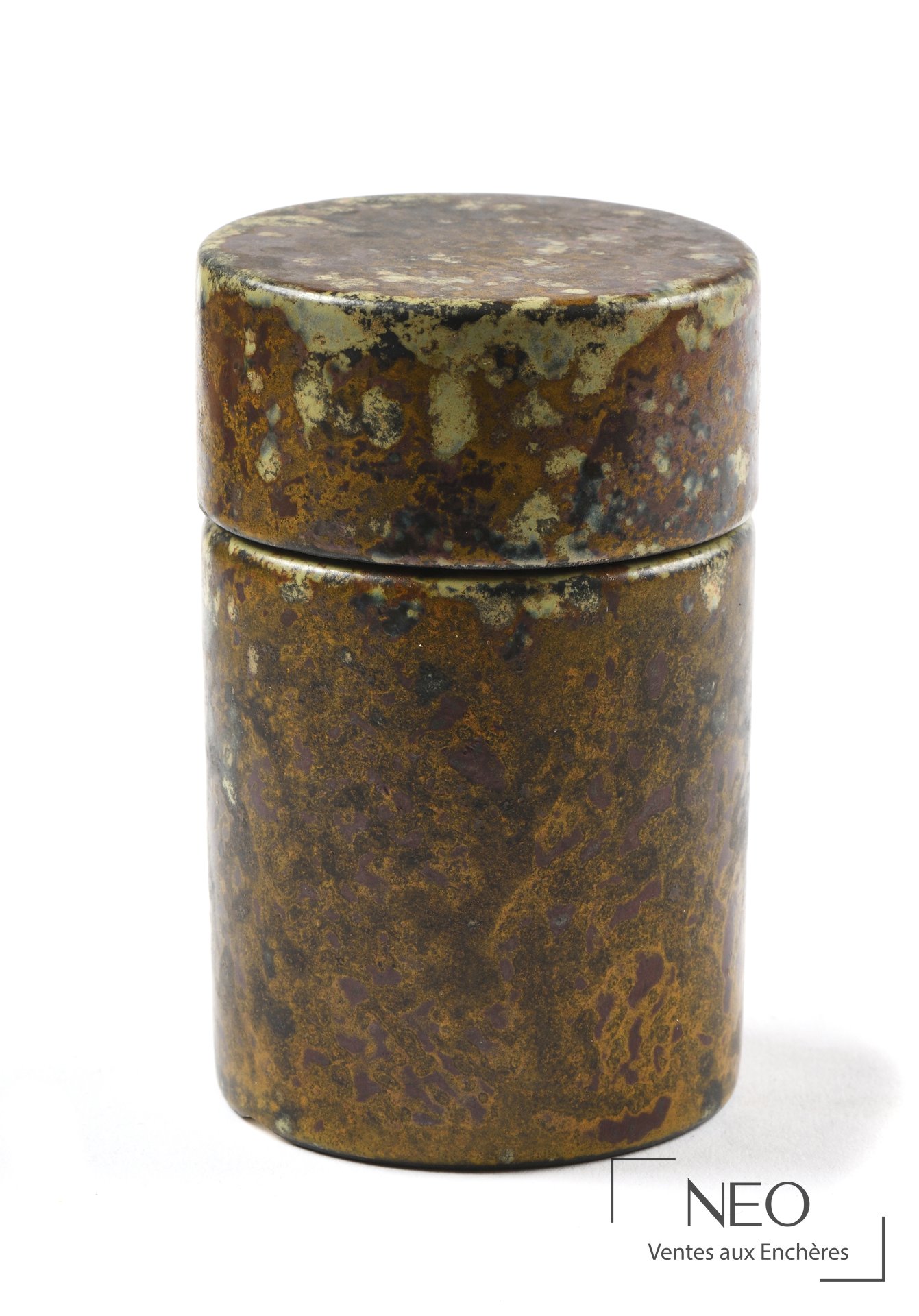 Hans Hedberg boîte cylindrique couverte en céramique émaillée