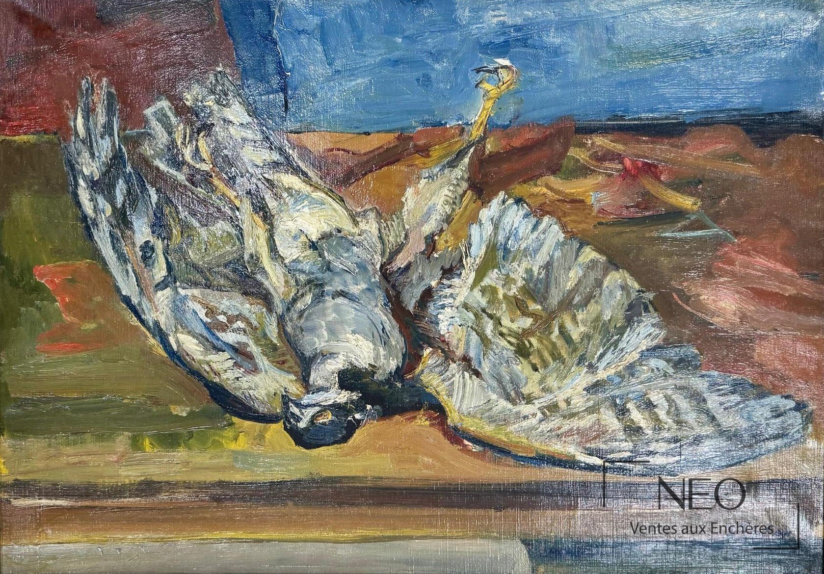 Henri Epstein Le faucon, huile sur toile