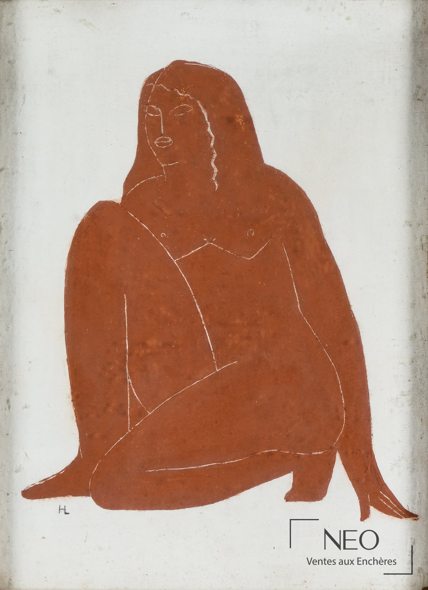 Henri Laurens Femme accroupie, gouache sur papier, 1943