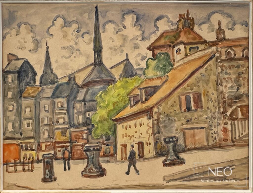 Vue de Honfleur attribuée à Henri Liénard de Saint Delis