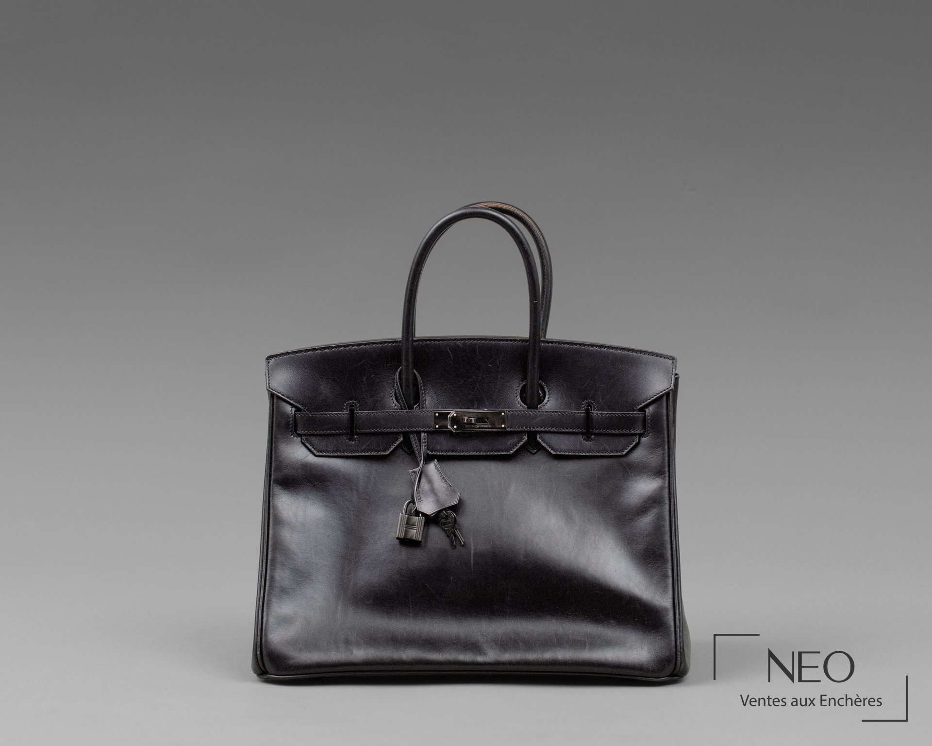 Hermès Birkin So Black retourné 35 cm en veau box noir, circa 2010