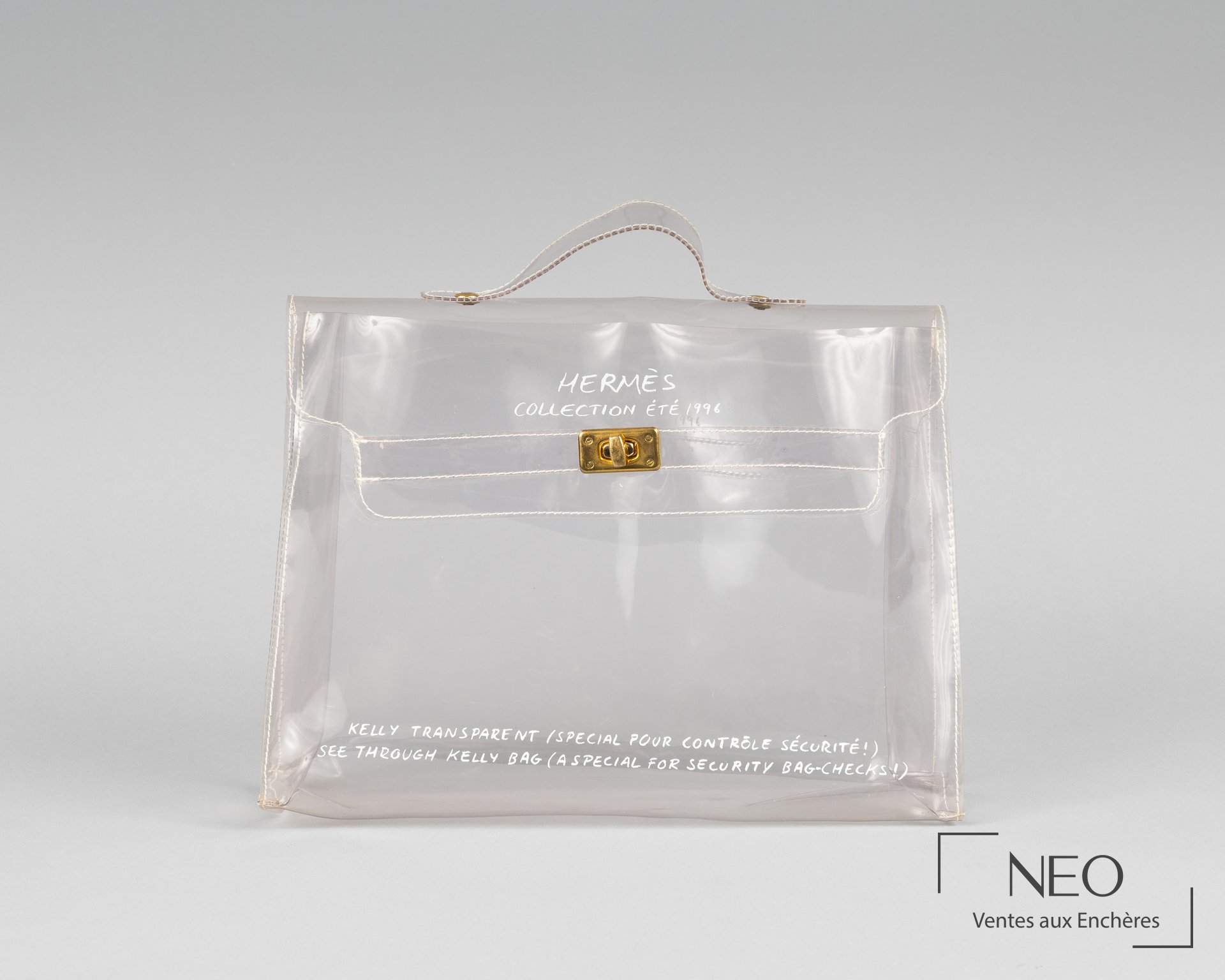 Hermès pochette transparente Kelly bag collection été 1996