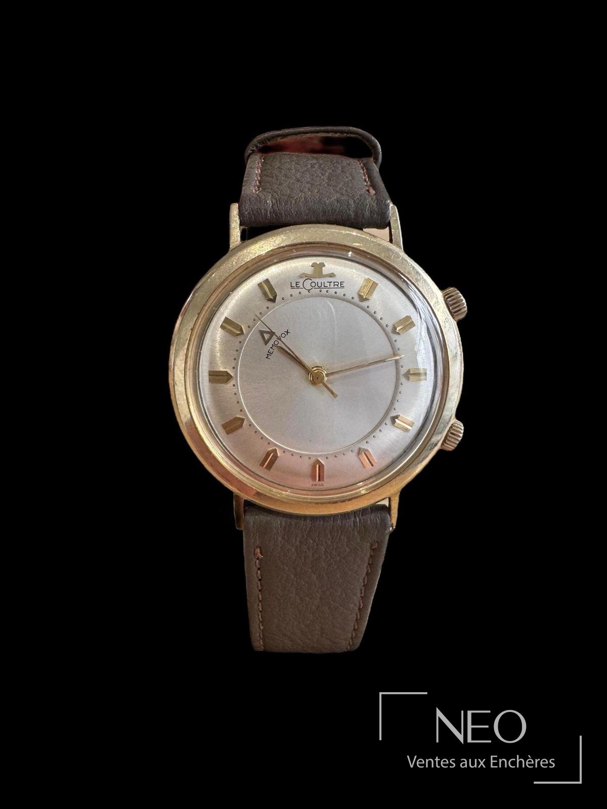 Jaeger LeCoultre Memovox montre réveil plaqué or 10 kt