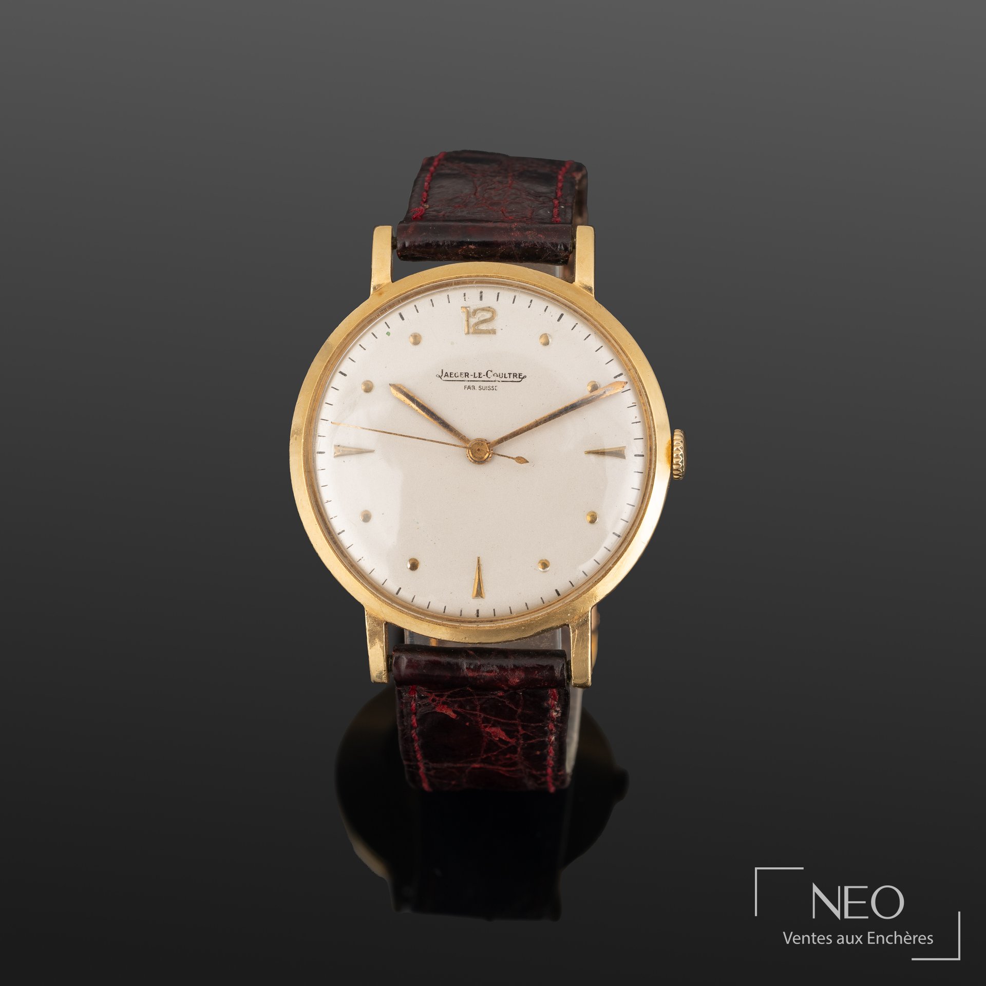 Jaeger-LeCoultre montre bracelet ronde vers 1950 en or jaune 18K
