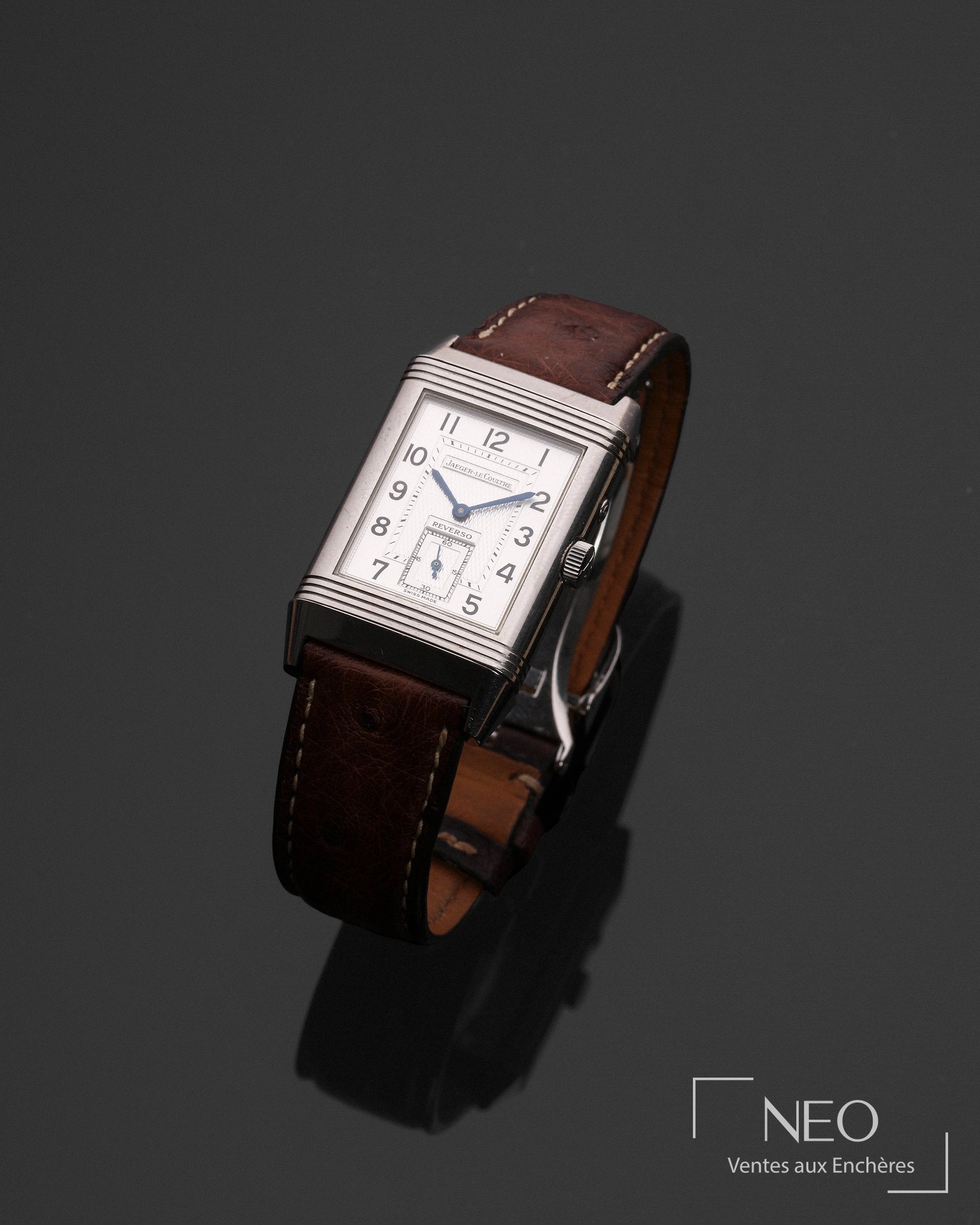 Jaeger-LeCoultre Reverso Duo Face Night Day, montre bracelet en acier chromé