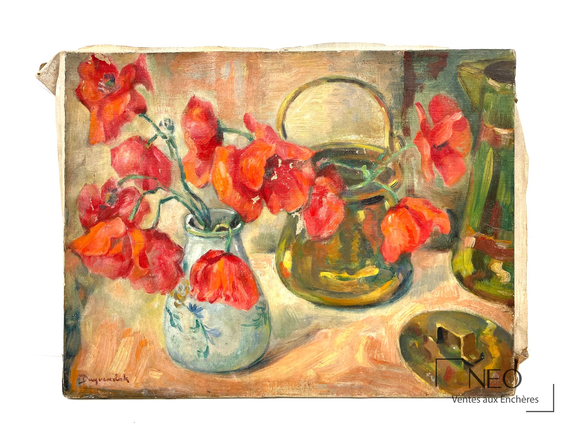 Nature morte aux fleurs peinte à l'huile