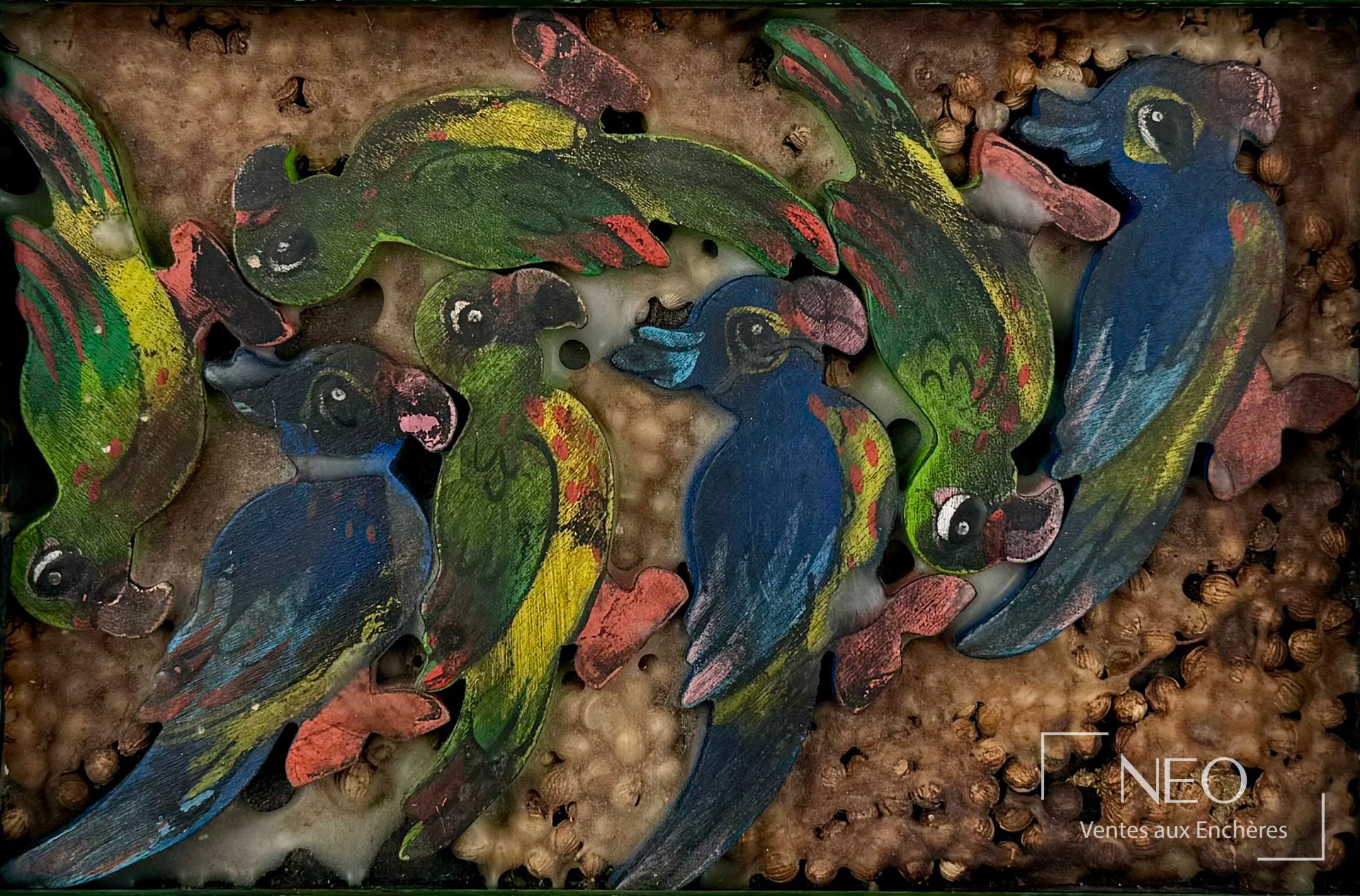 Janine Mongillat, technique mixte sur bois