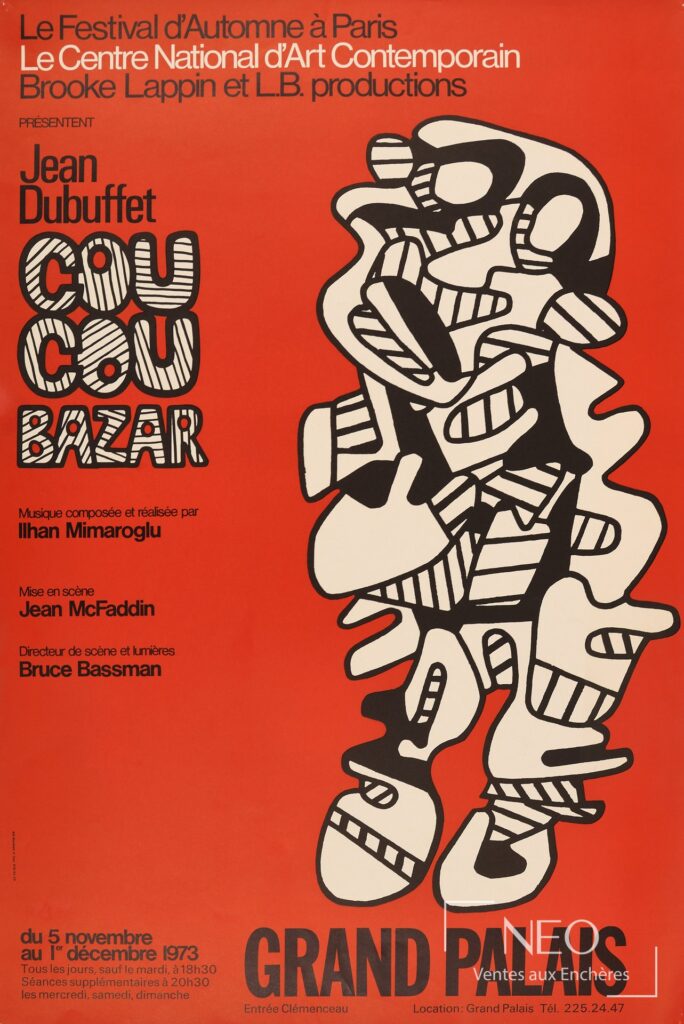 Affiche rouge de Jean Dubuffet pour le Festival d’automne à Paris