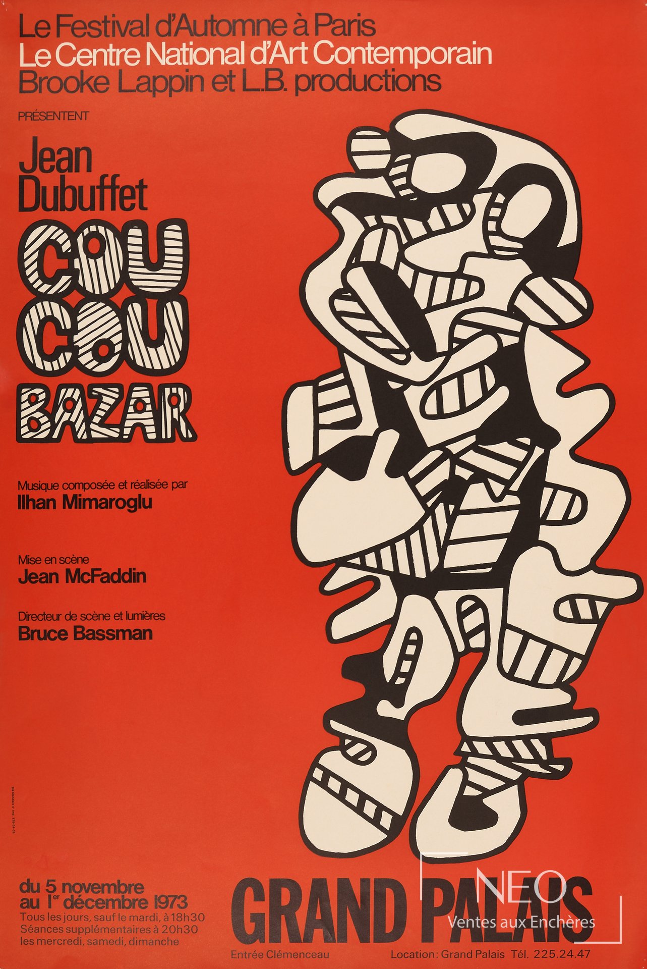 Jean Dubuffet, d&rsquo;après affiche d&rsquo;exposition Grand Palais, 1973