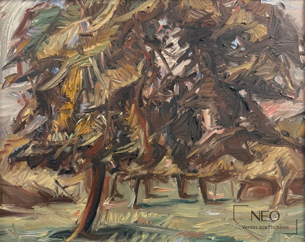 Huile sur toile de Jean Hélion représentant un verger