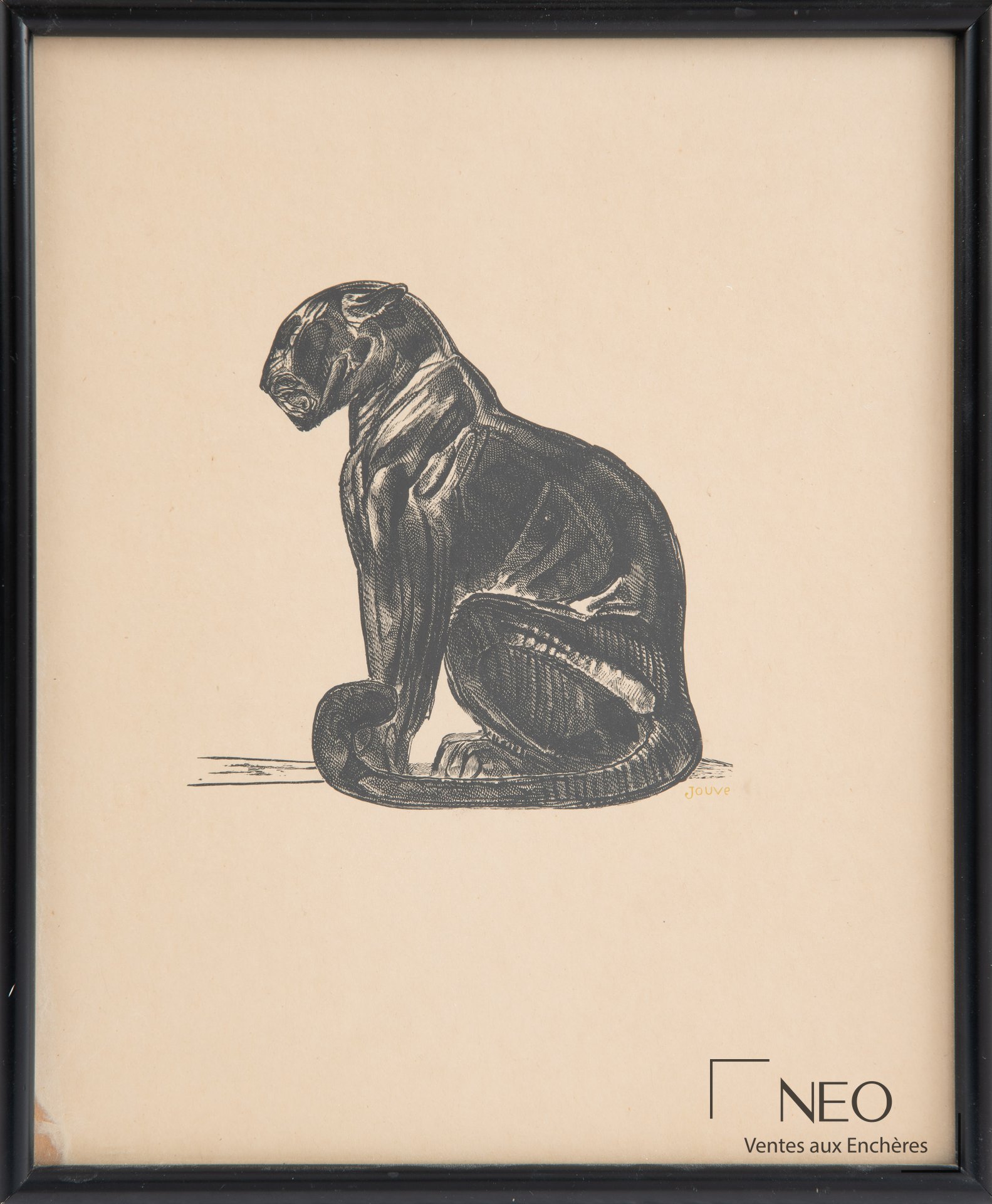 Panthère, gravure sur bois de Jean Luc Perrichon