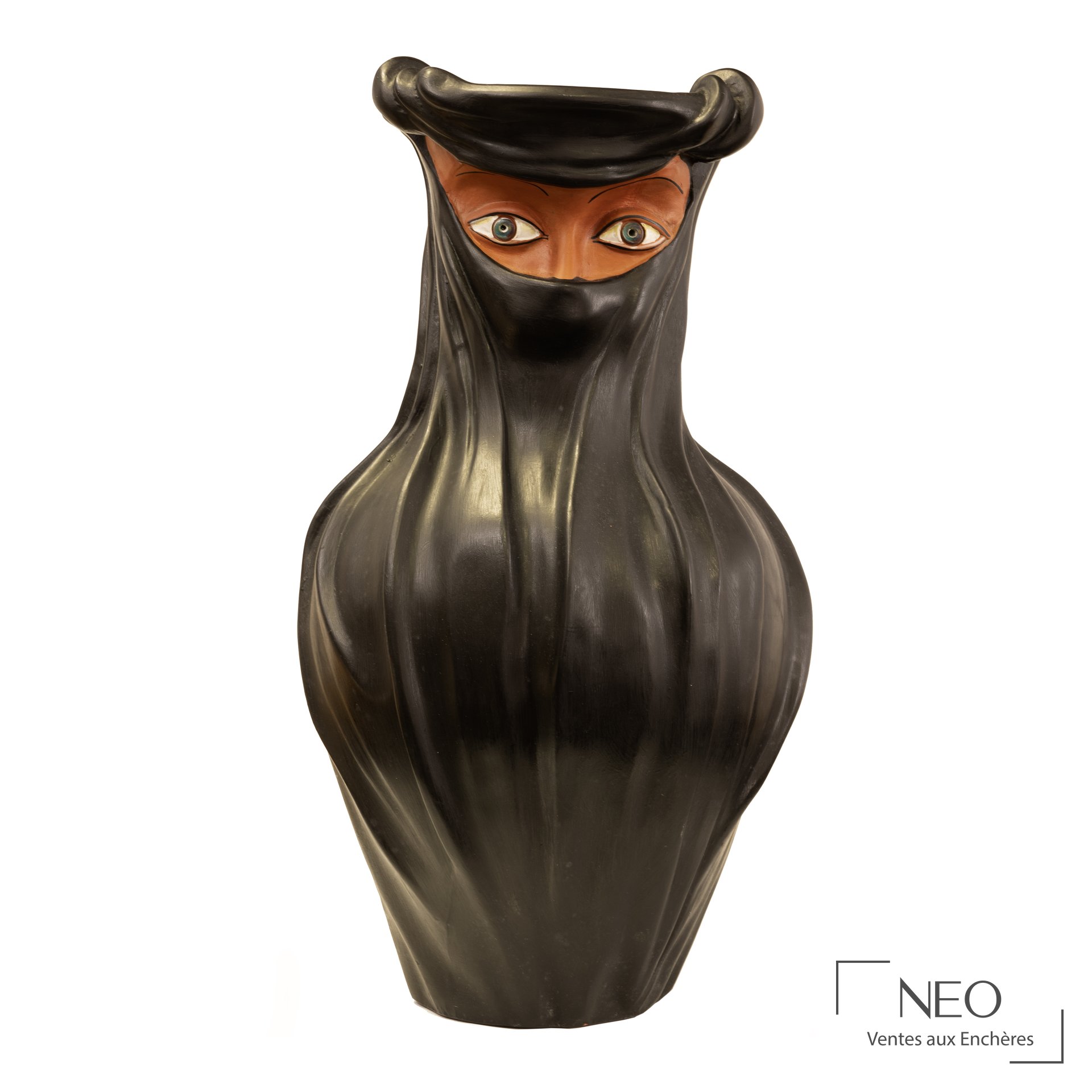 Jean Marais vase balustre en terre cuite émaillée