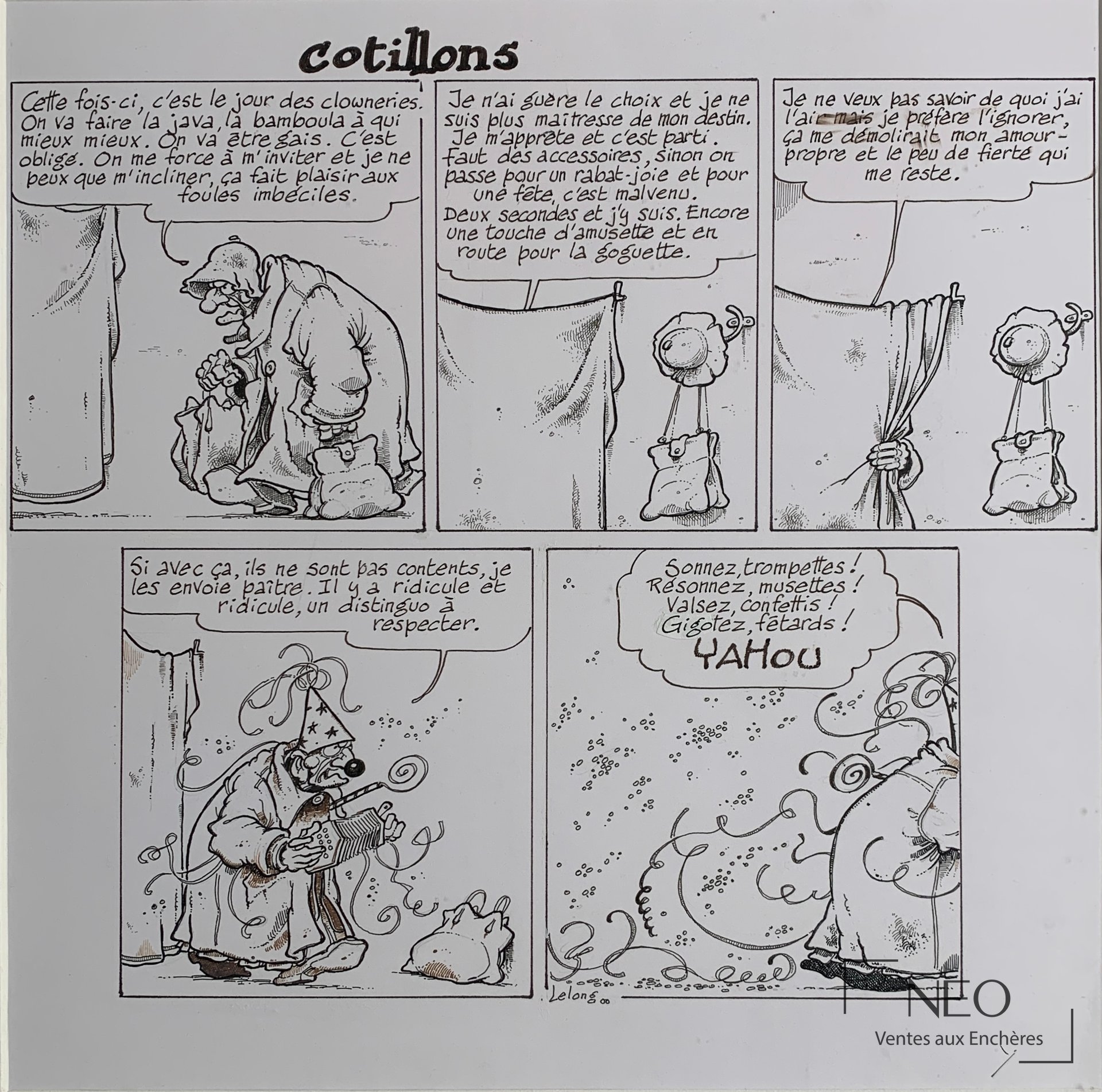 Jean Marc Lelong, Carmen Cru, planche intitulée Cotillons