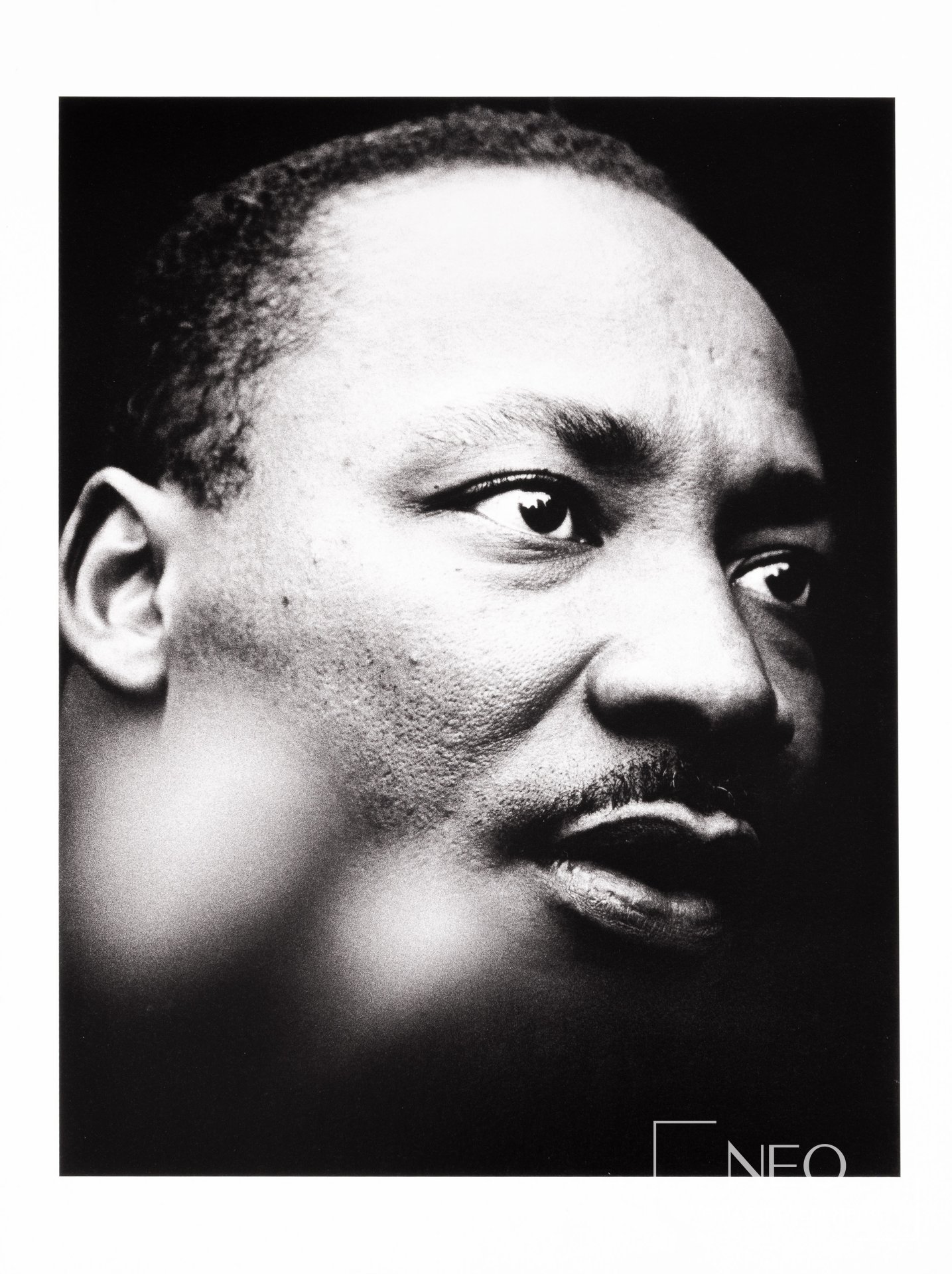 Jean-Pierre Laffont, Portrait de Martin Luther King, tirage argentique postérieur