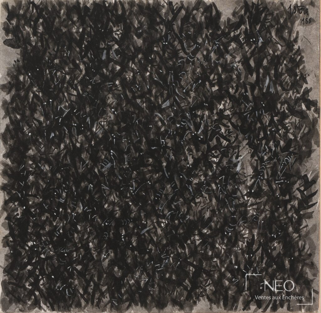 Composition abstraite noire de Jean-Pierre Stora