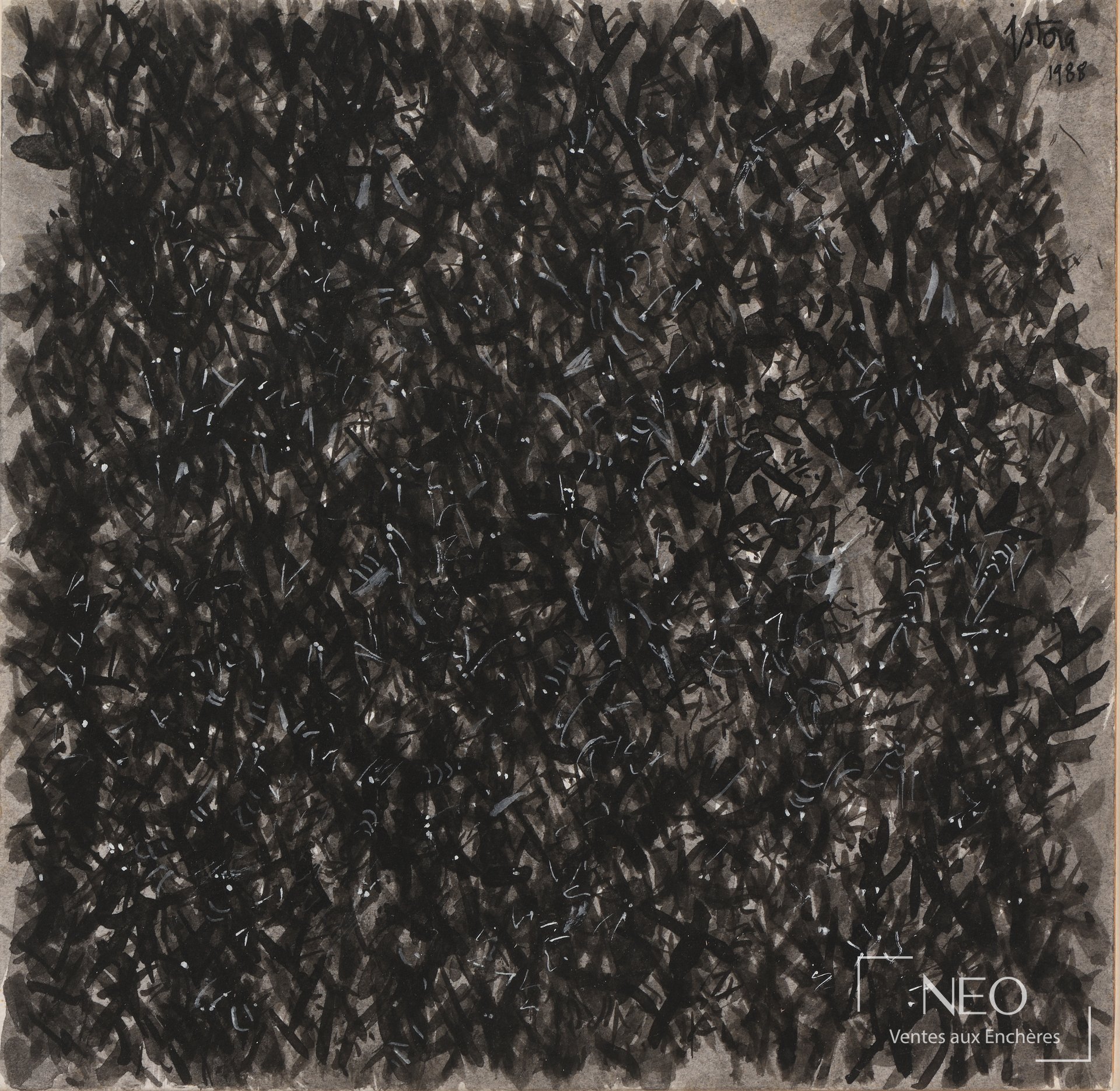 Composition abstraite noire de Jean-Pierre Stora